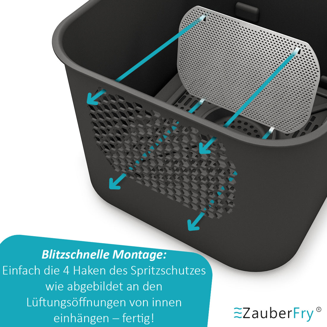 ZauberFry® Set di 2 paraspruzzi compatibili con la friggitrice ad aria calda Ninja Double Stack SL400EU