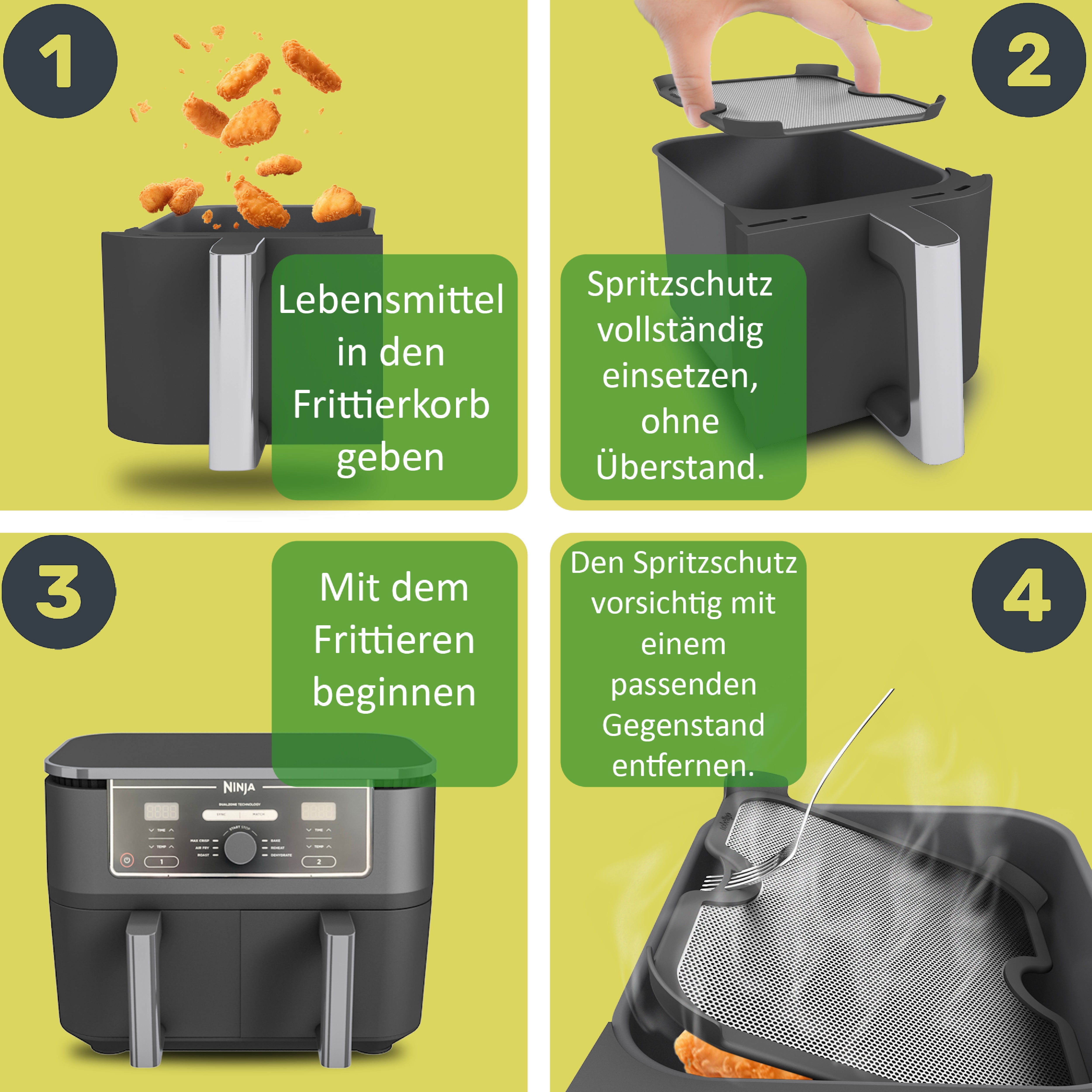 ZauberFry - Protection contre les éclaboussures compatible avec Ninja Airfryer (set de 2)