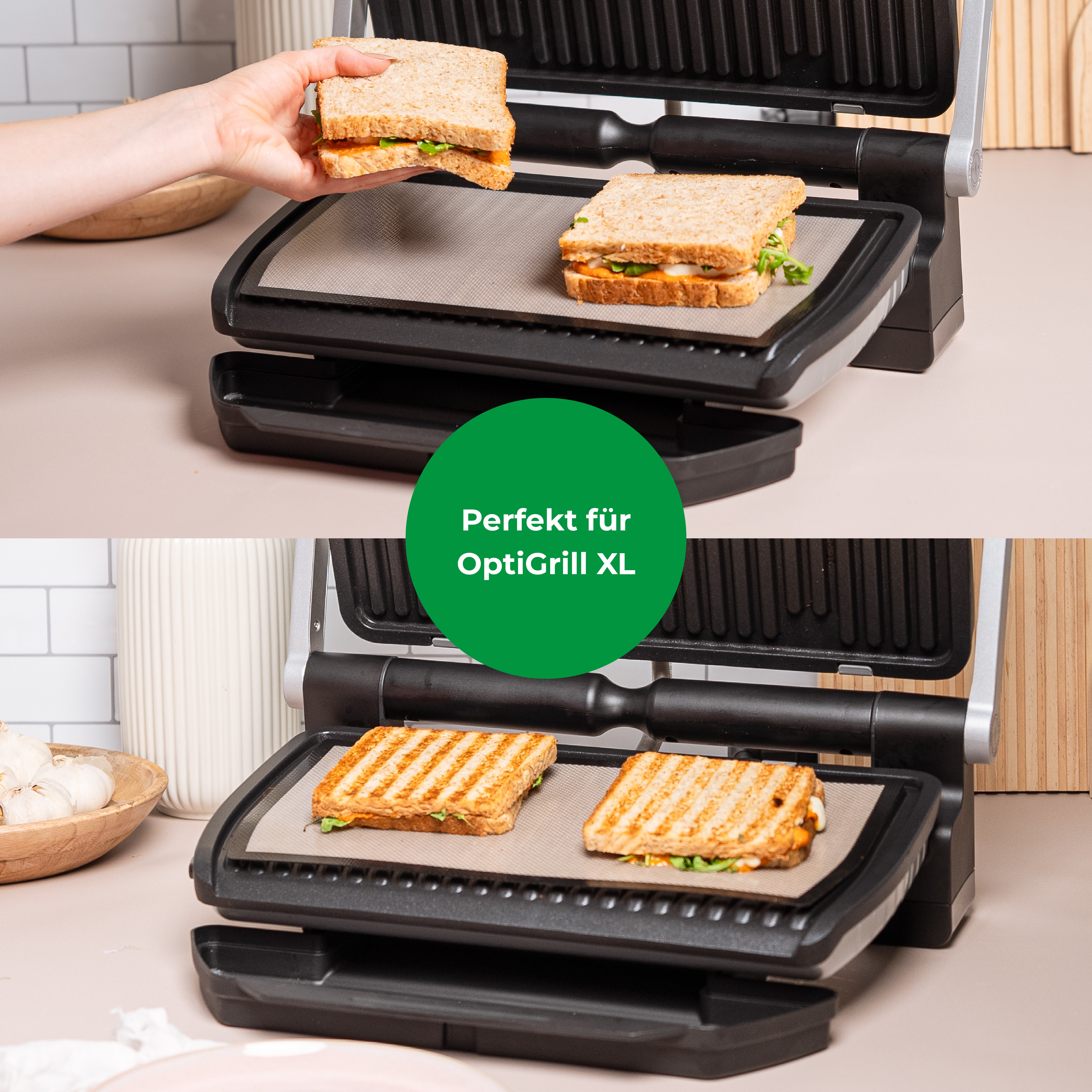 ZauberFry - Tapis de cuisson permanent en silicone compatible avec Tefal OptiGrill XL