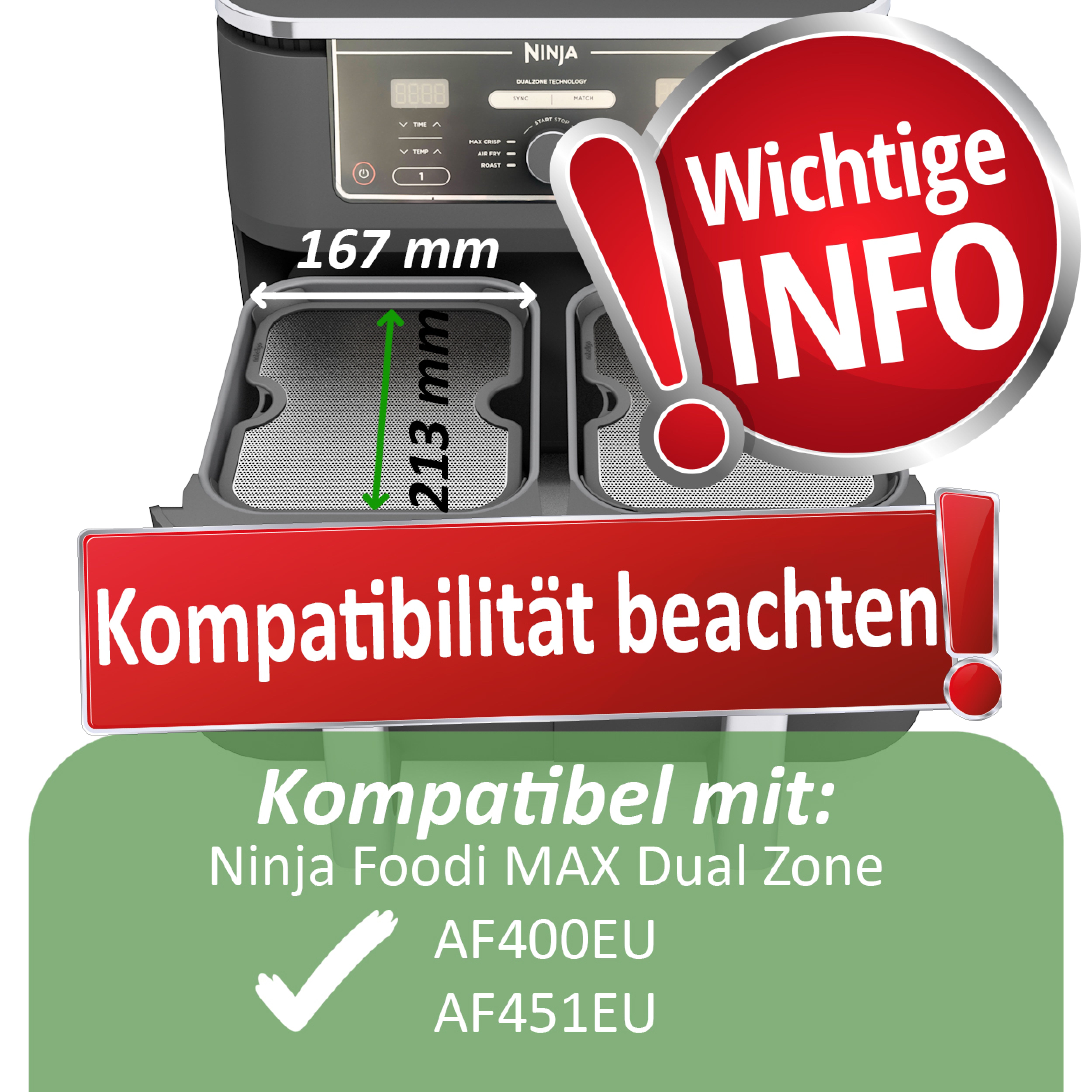 ZauberFry - Protection contre les éclaboussures compatible avec Ninja Airfryer (set de 2)