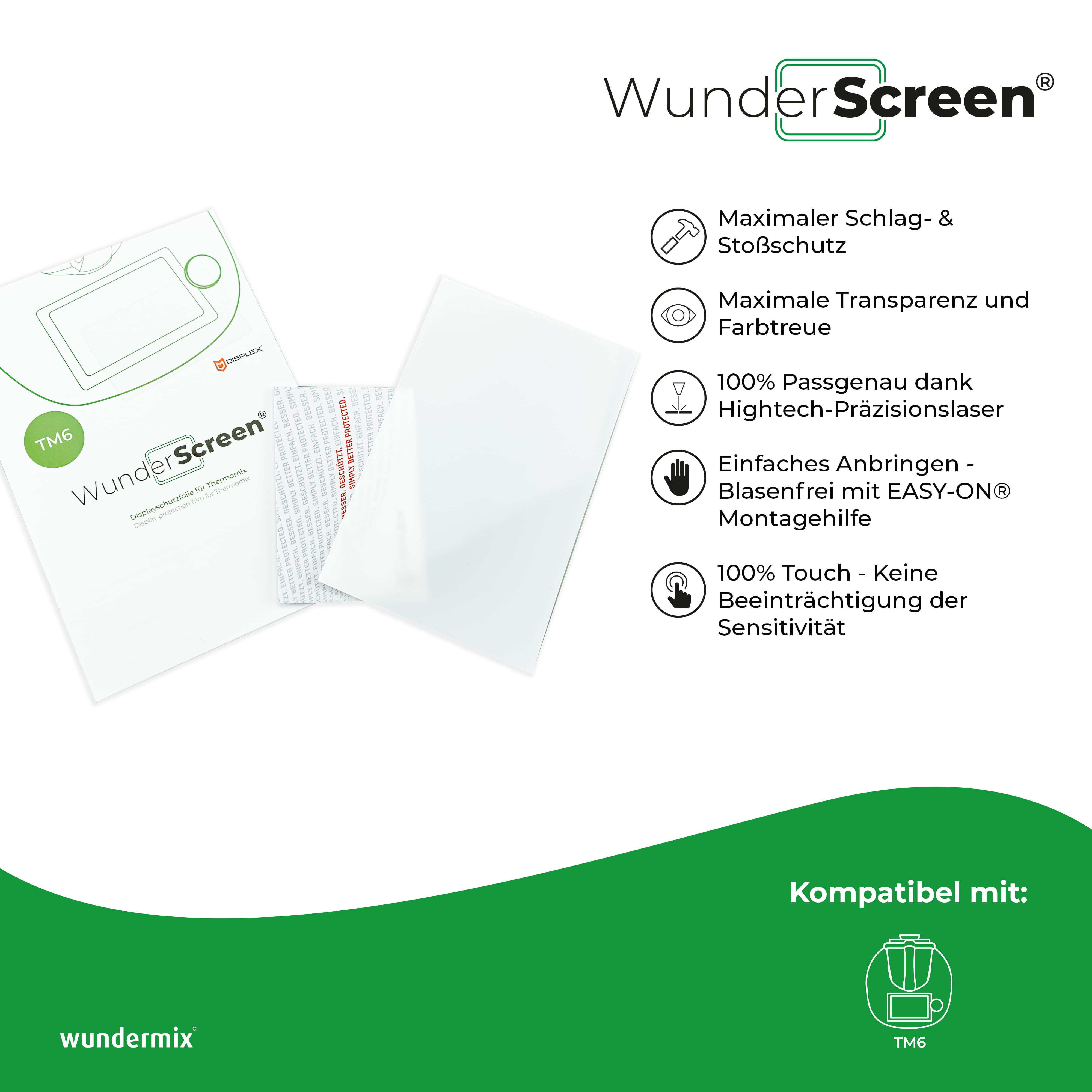 WunderScreen® Protection d'écran en verre hybride pour Thermomix TM6