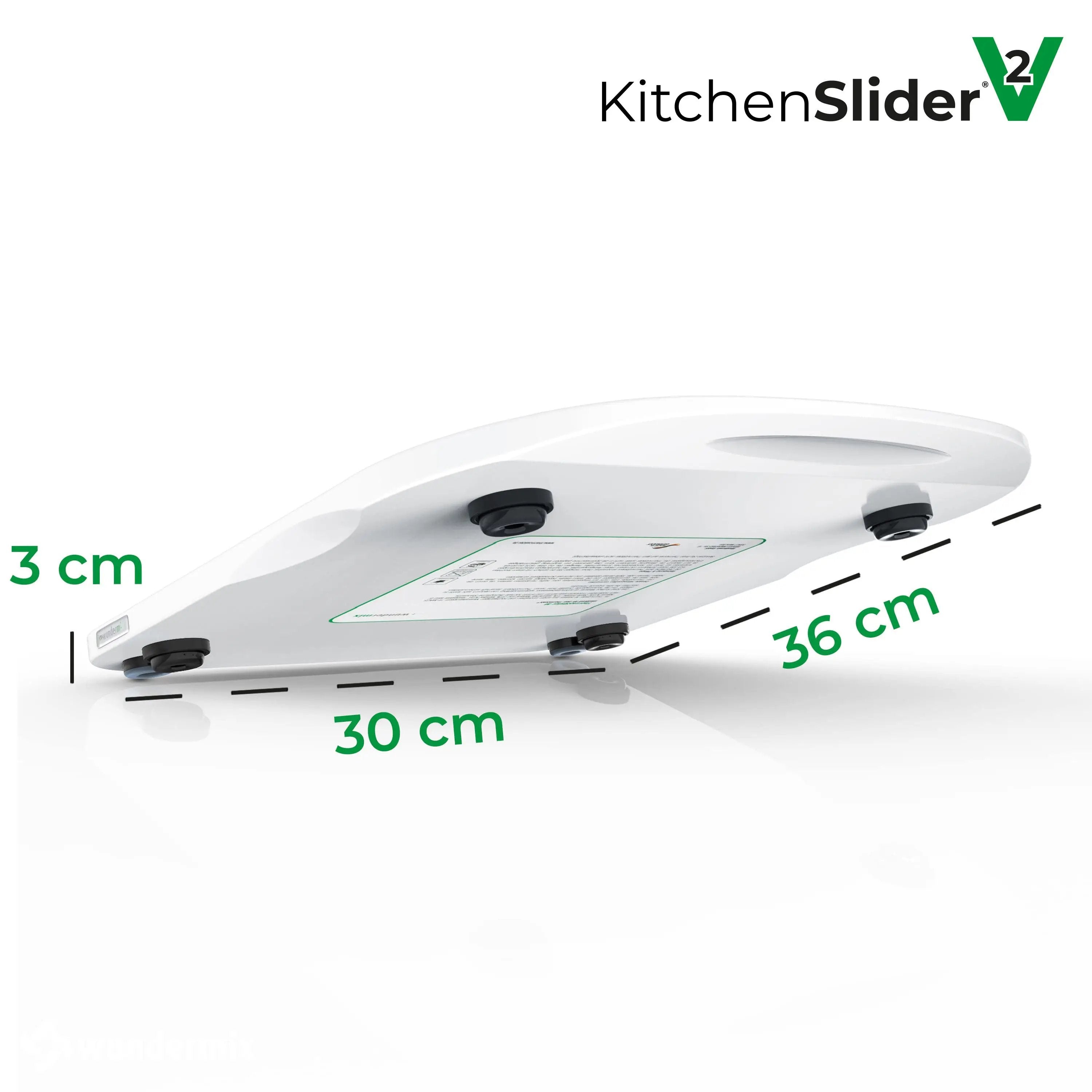 [B-Ware] KitchenSlider® M | V2 Plus | Alpine White | Premium-Gleitbrett für Thermomix TM6, TM5