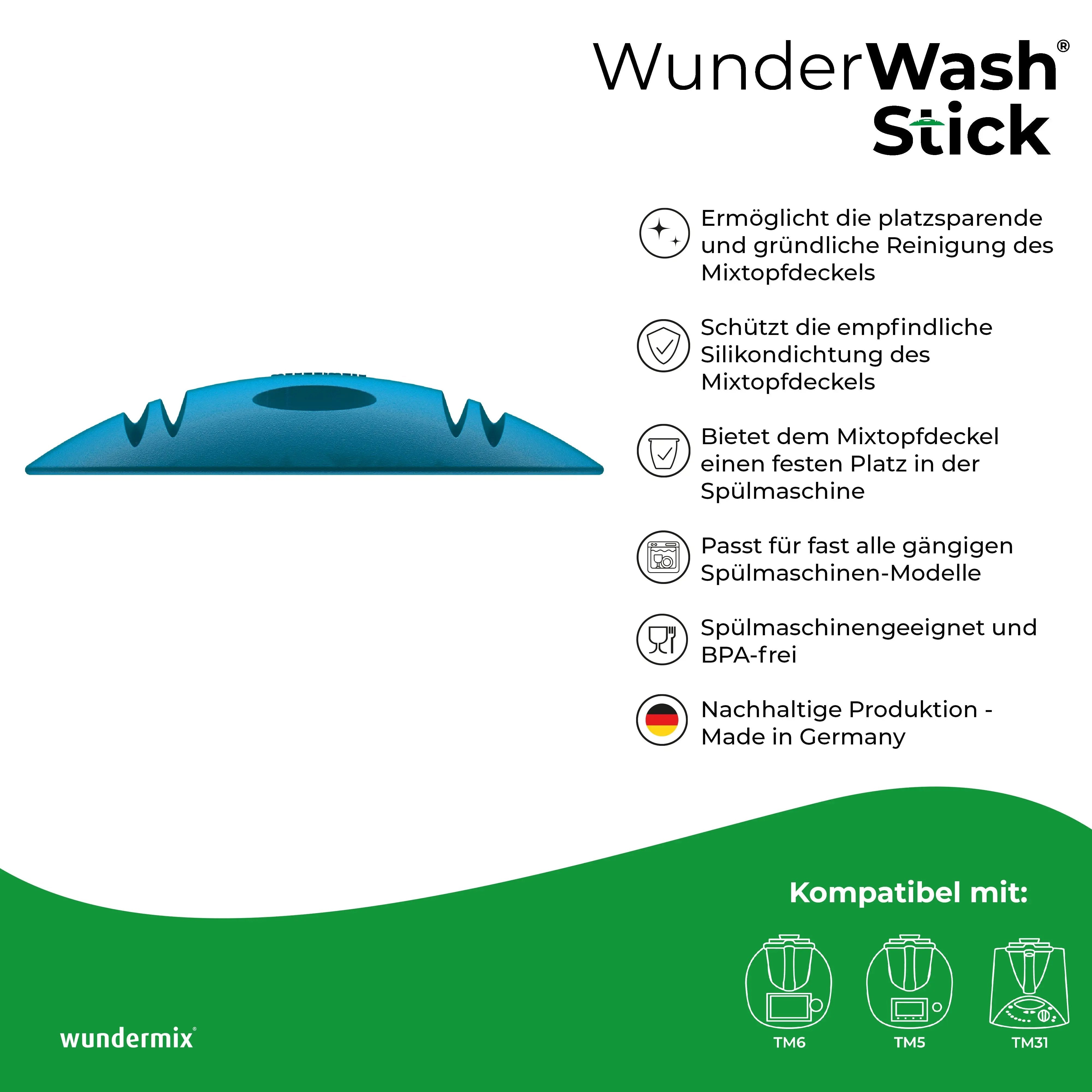 [B-Goods] WunderWash® Stick | Soporte de tapa de lavavajillas para tapa de vaso TM6, TM5