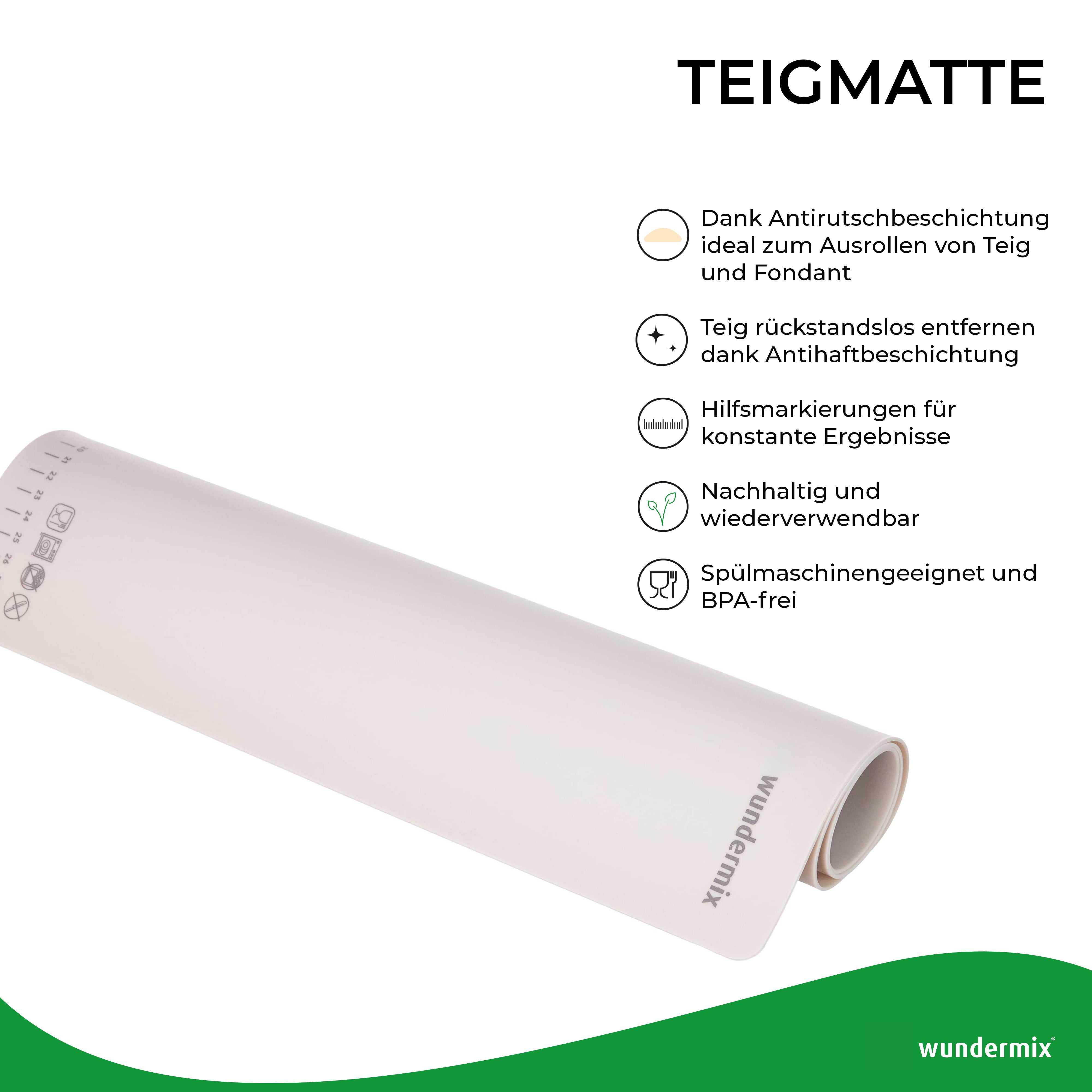 WunderMat® | Teigunterlage «Wundermix» | Premium-Teigmatte aus Silikon