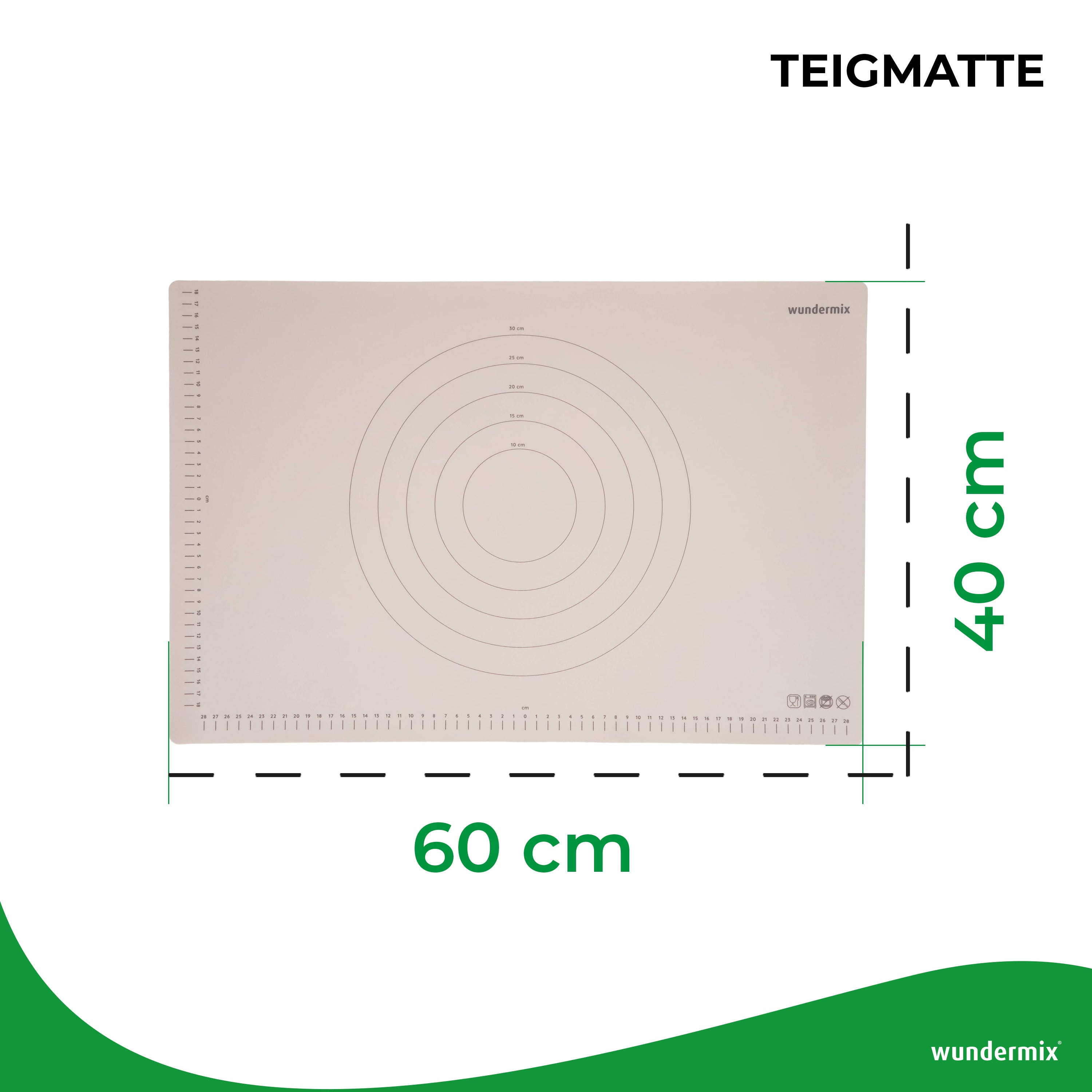 WunderMat® | Teigunterlage «Wundermix» | Premium-Teigmatte aus Silikon