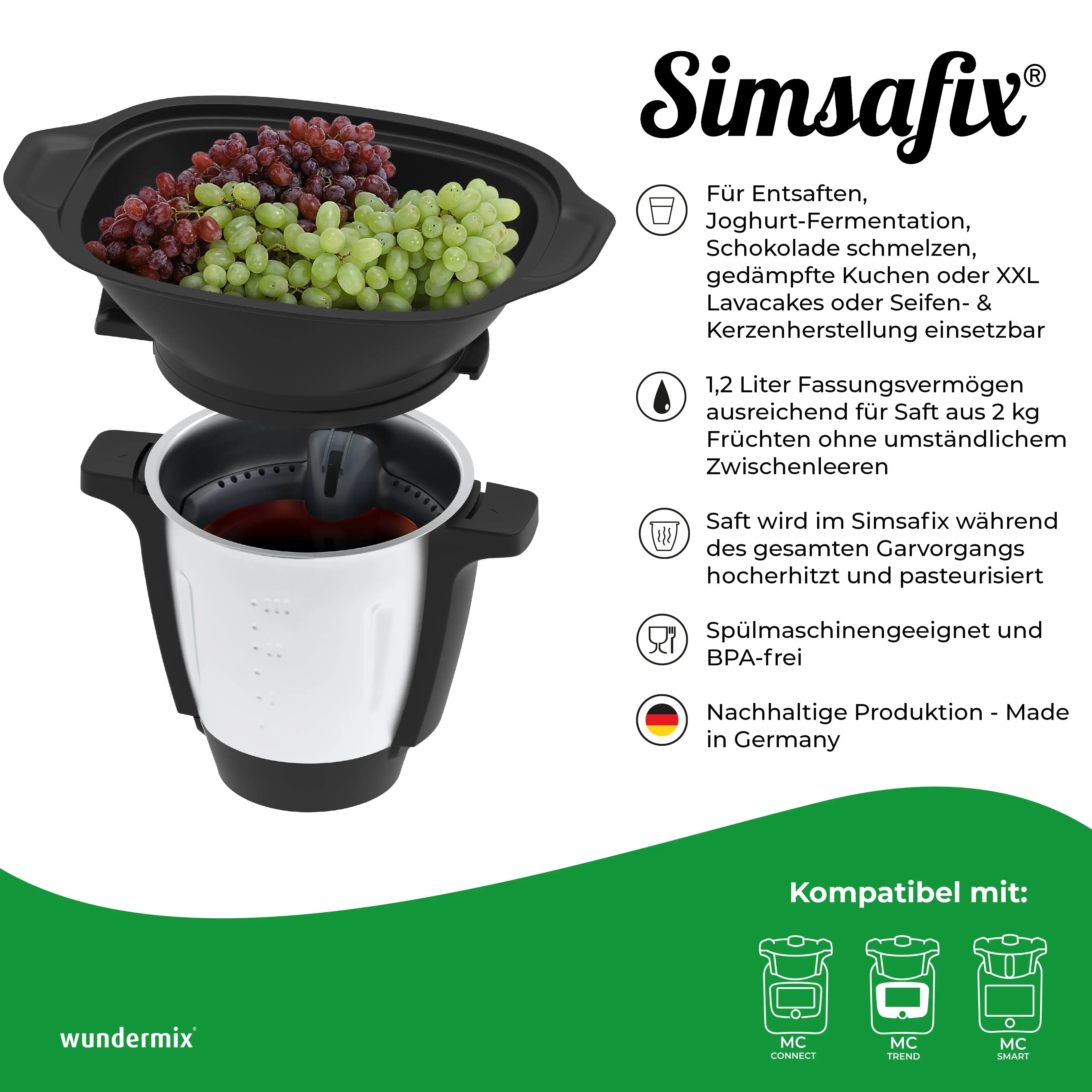 Simsafix® Steam Juicer Insert for Monsieur Cuisine Connect