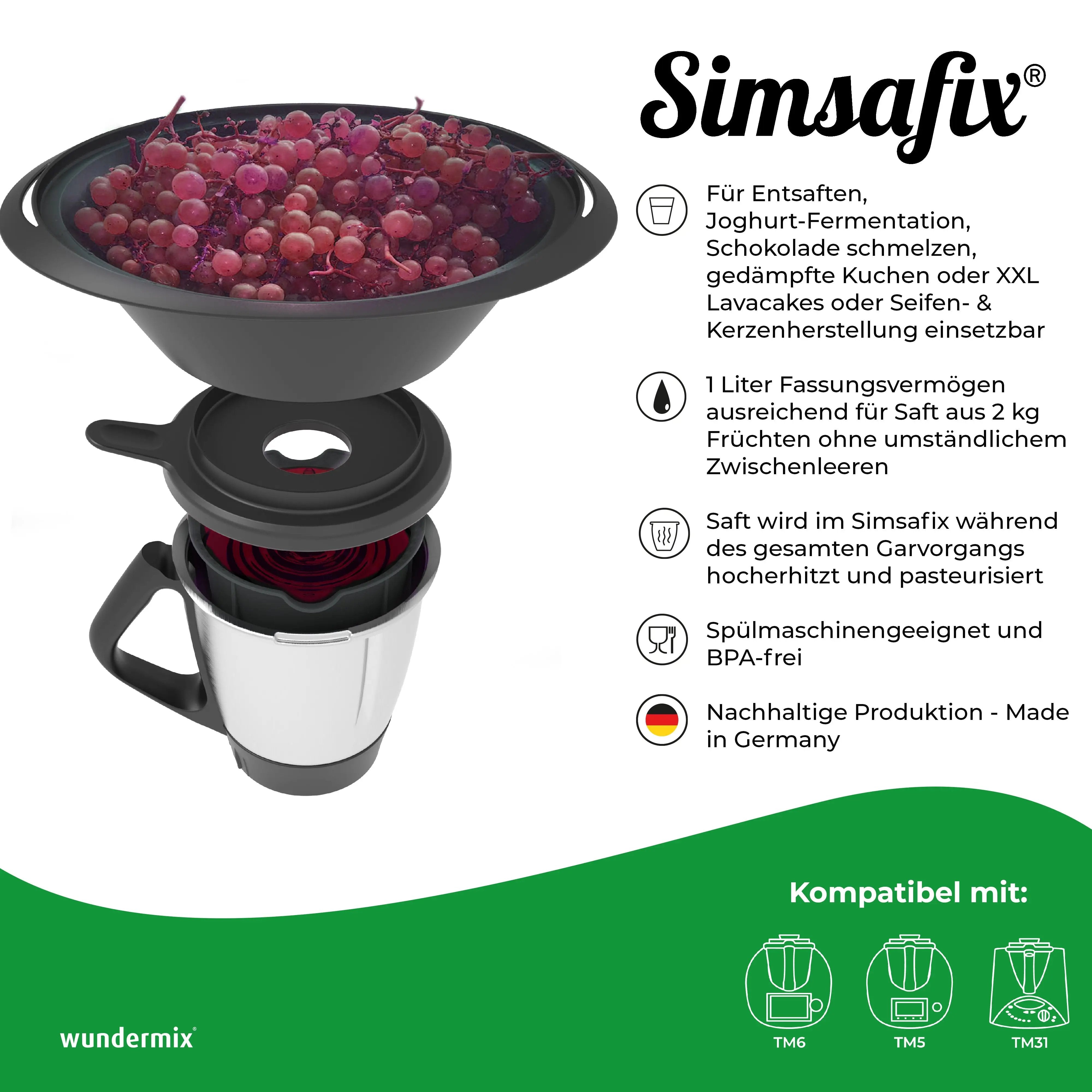 Simsafix® | Récipient universel pour Thermomix TM6, TM5, TM31 et TM Friend