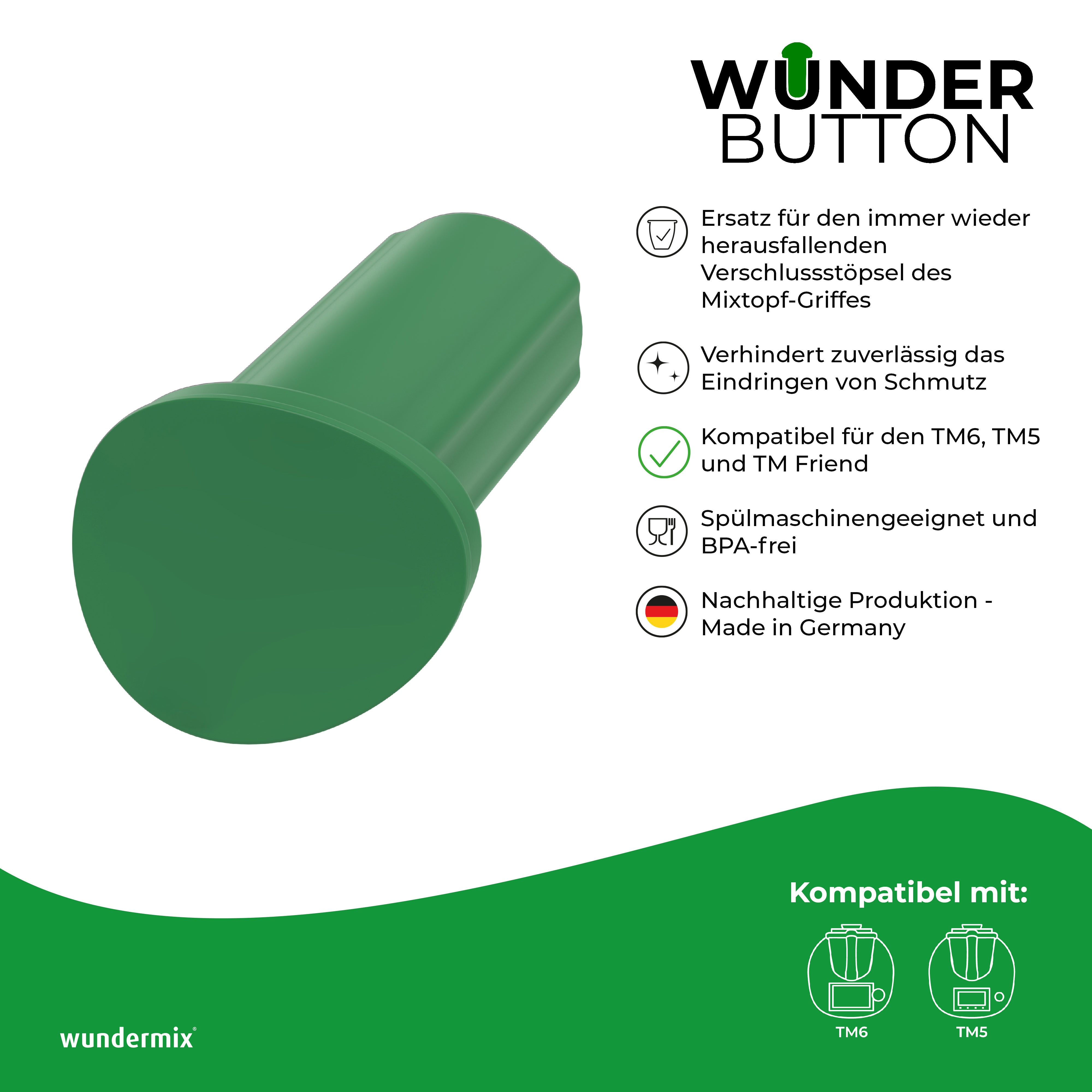 WunderButton® | Closure plug for mixing bowl handle | TM6, TM5 and TM Friend