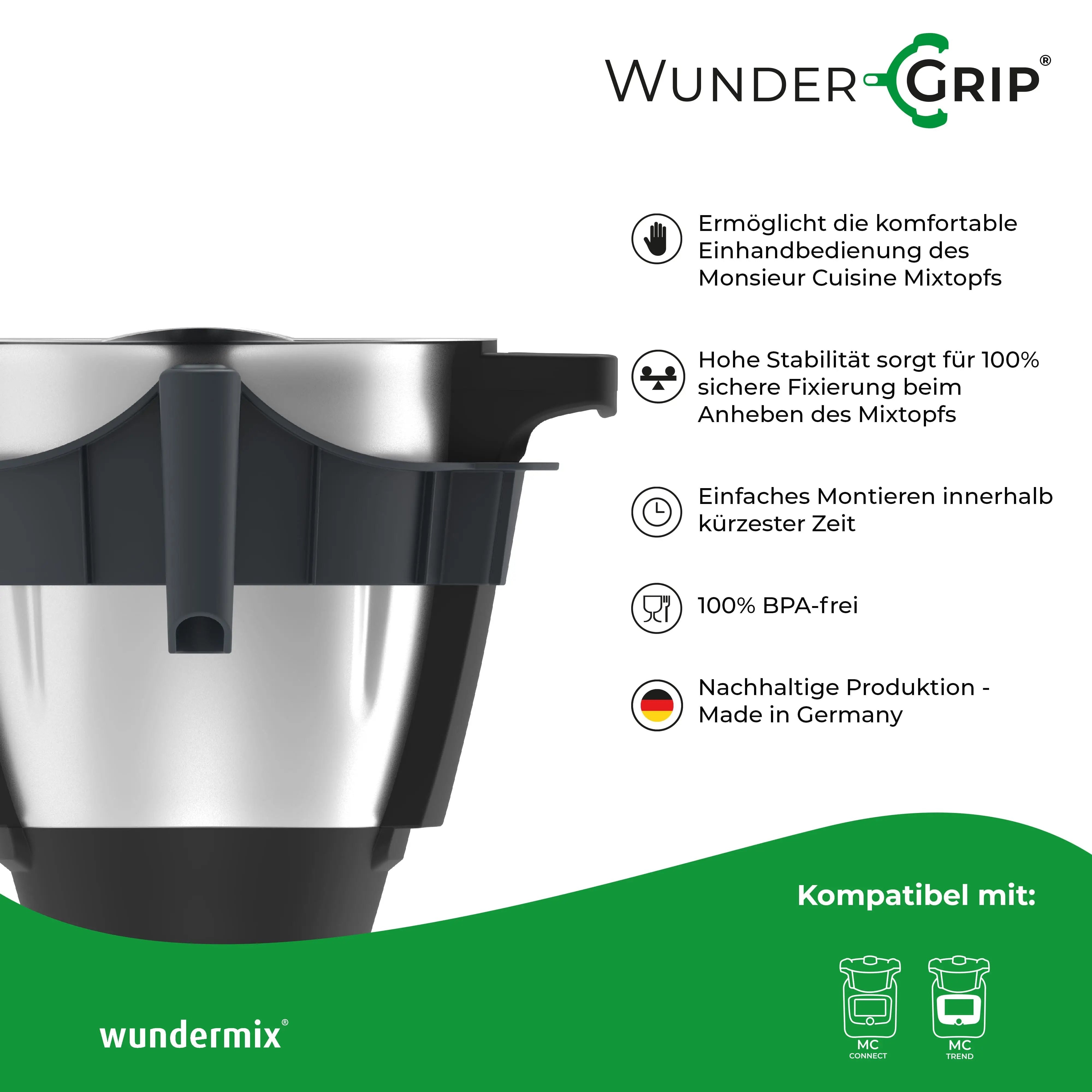 WunderGrip® | Poignée à une main pour le Monsieur Cuisine Bol de mixage Connect/Trend