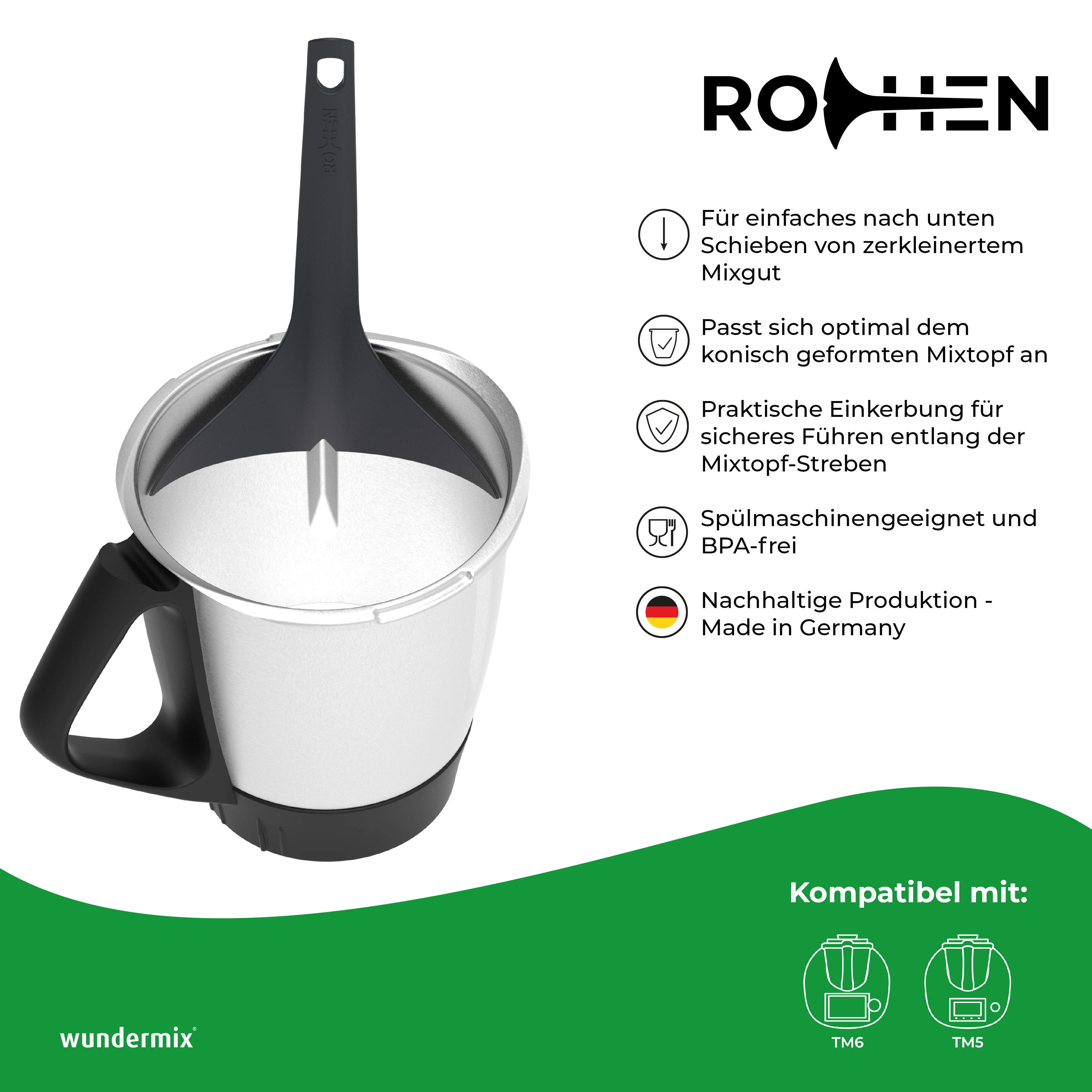 Rochen® | Espátula de pared interior para Thermomix TM5, TM6, TM Friend