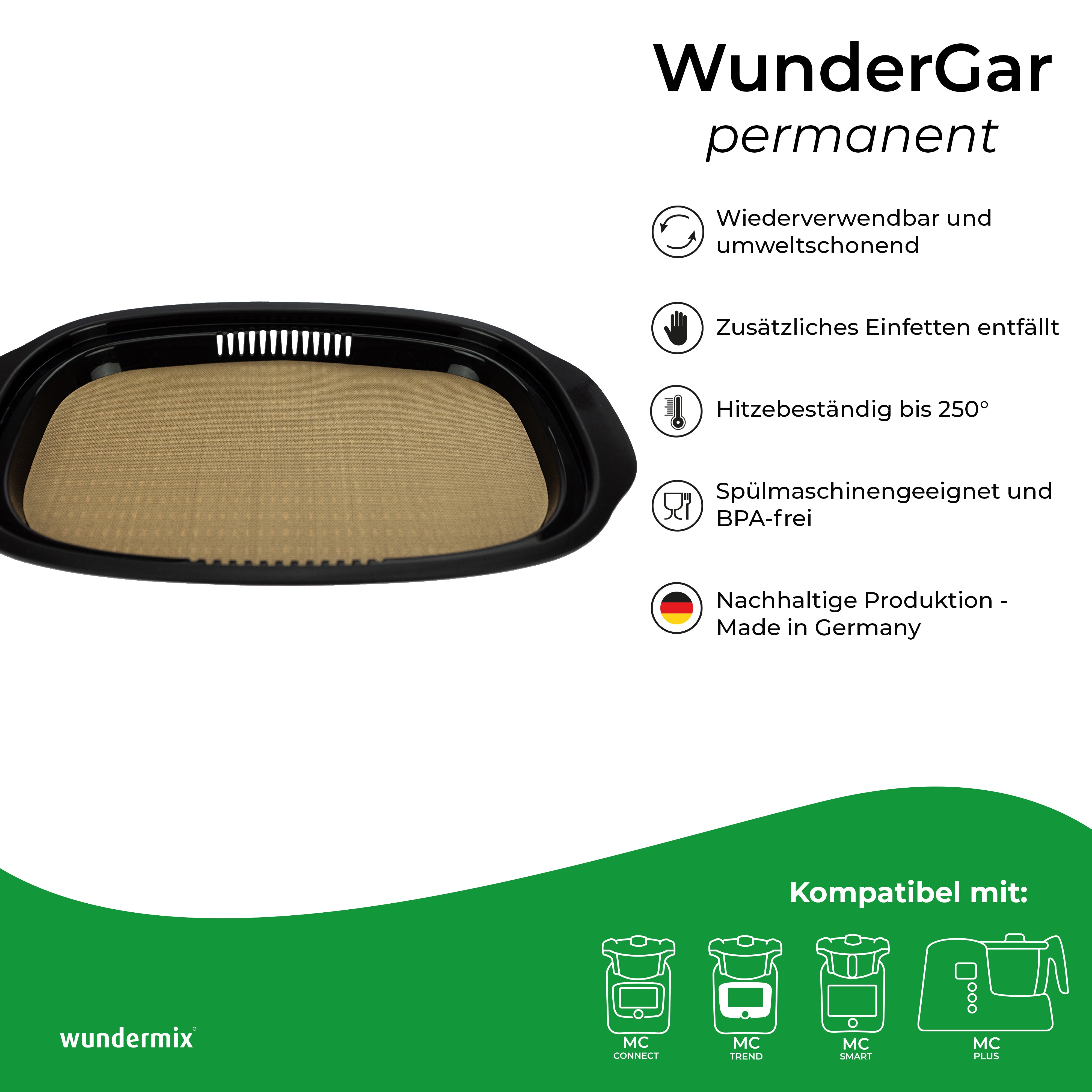 WunderGar® Permanente | Pellicola da forno permanente per Monsieur Cuisine smart, trend, connect e éditon plus