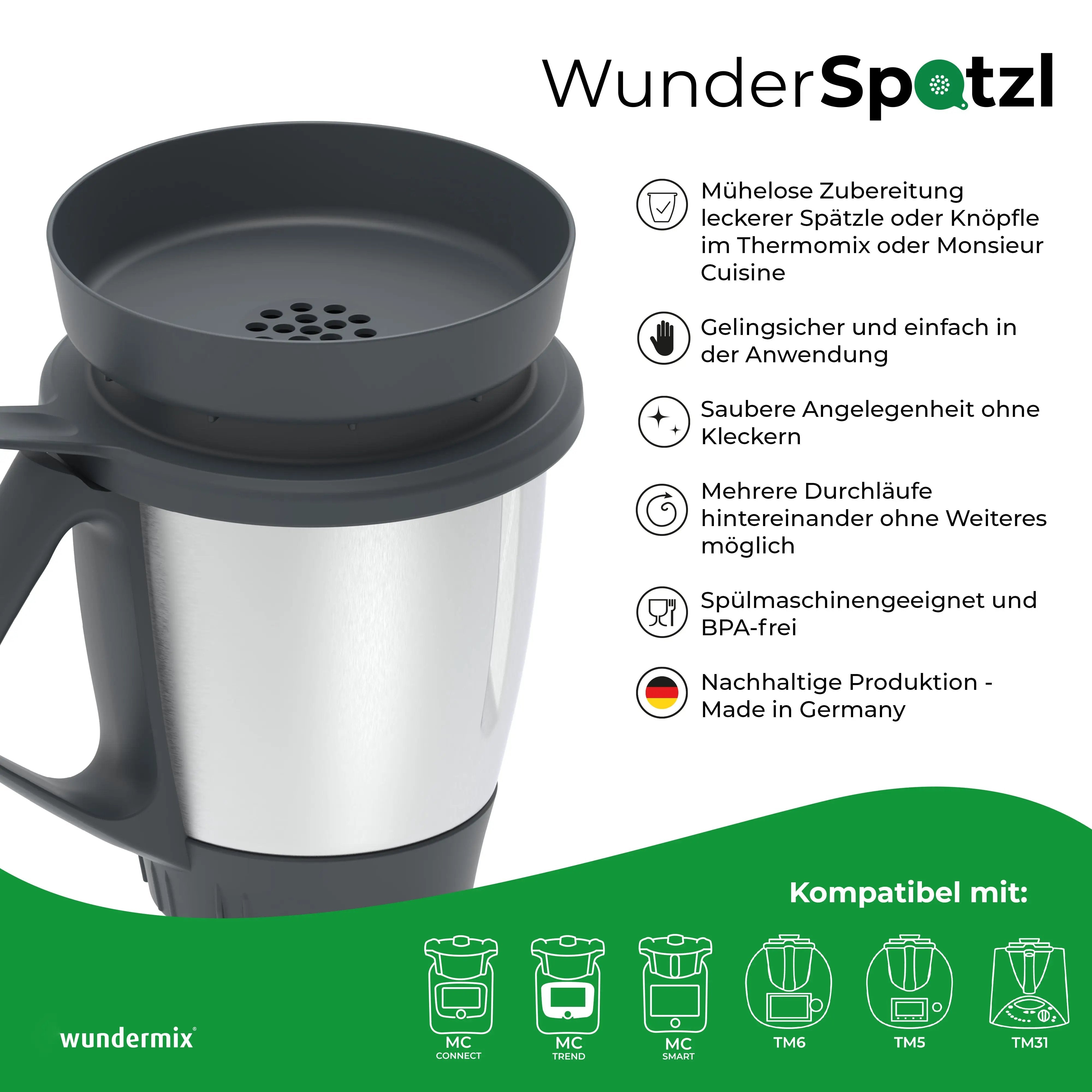 WunderSpatzl® | Râpe à tartiner pour Thermomix & Monsieur Cuisine