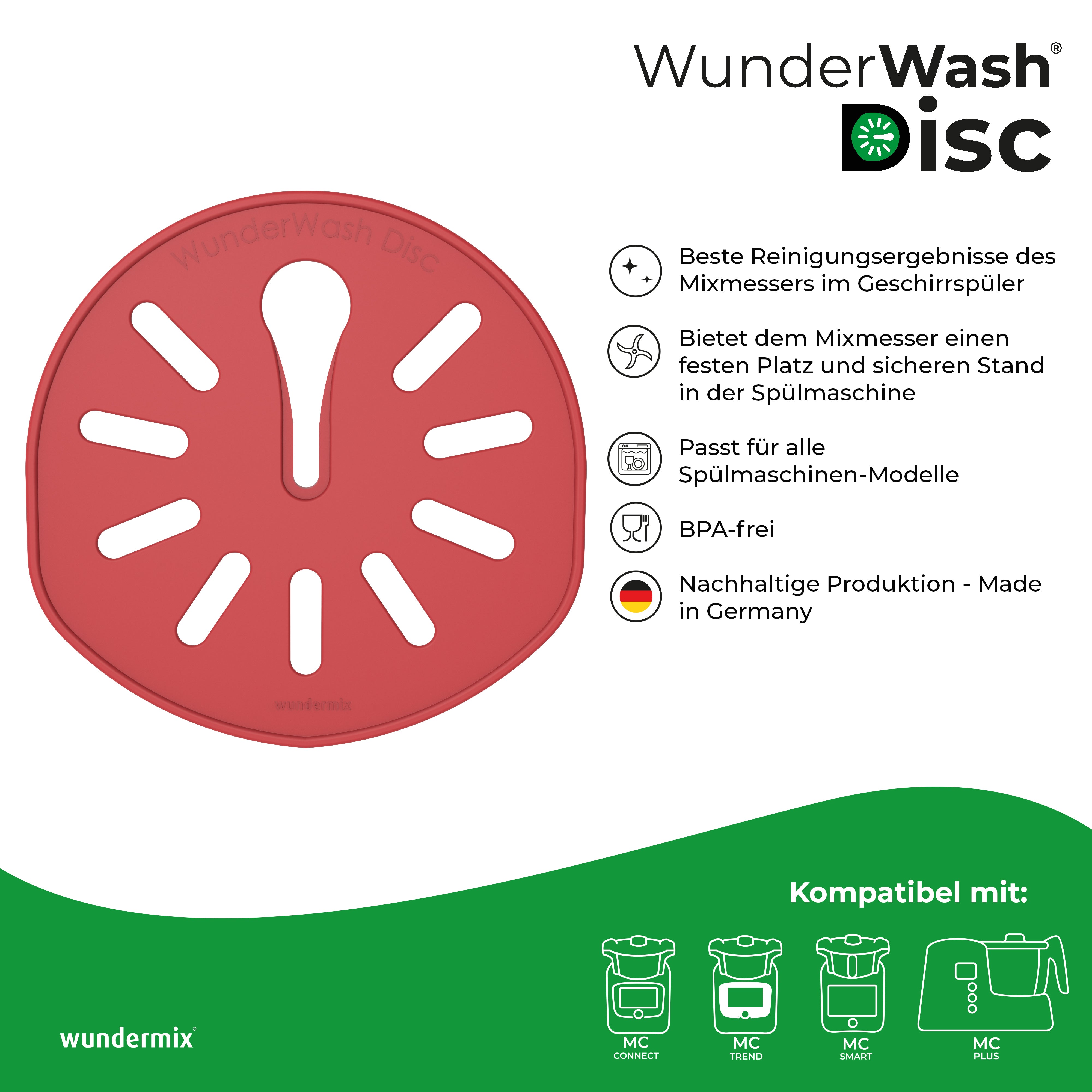 WunderWash® Disc | Uchwyt na nóż do zmywarki dla Monsieur Cuisine Connect, Trend, Smart, Plus