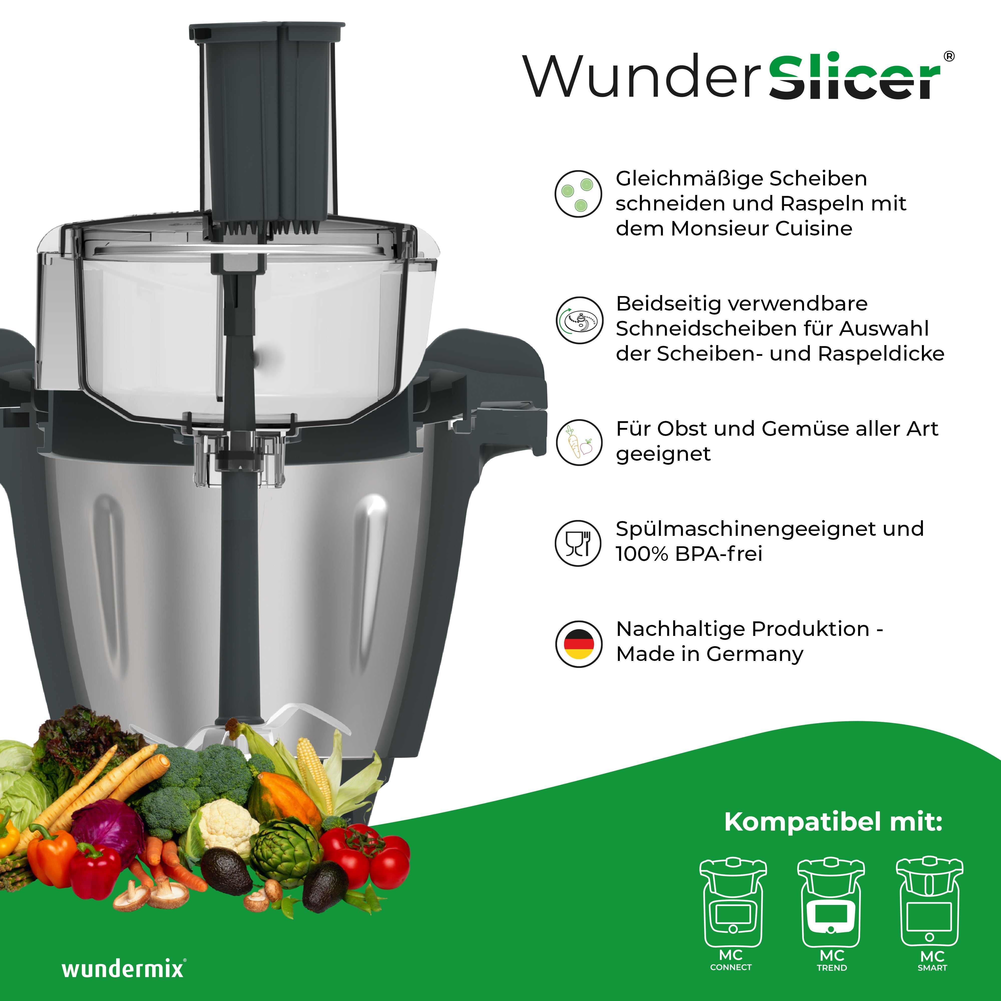 WunderSlicer® & WunderZoodler® Economía fijada para Monsieur Cuisine