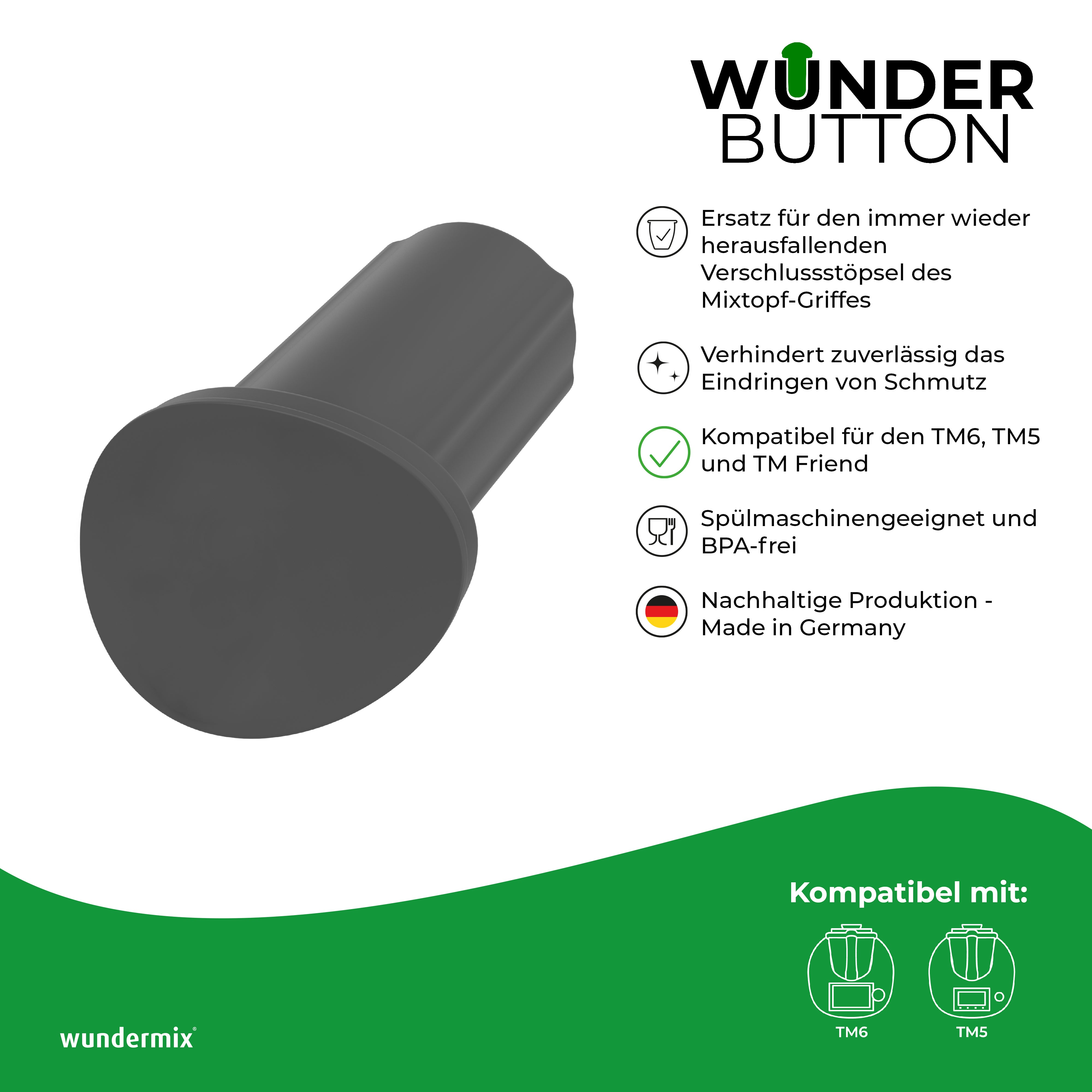 WunderButton® | Closure plug for mixing bowl handle | TM6, TM5 and TM Friend