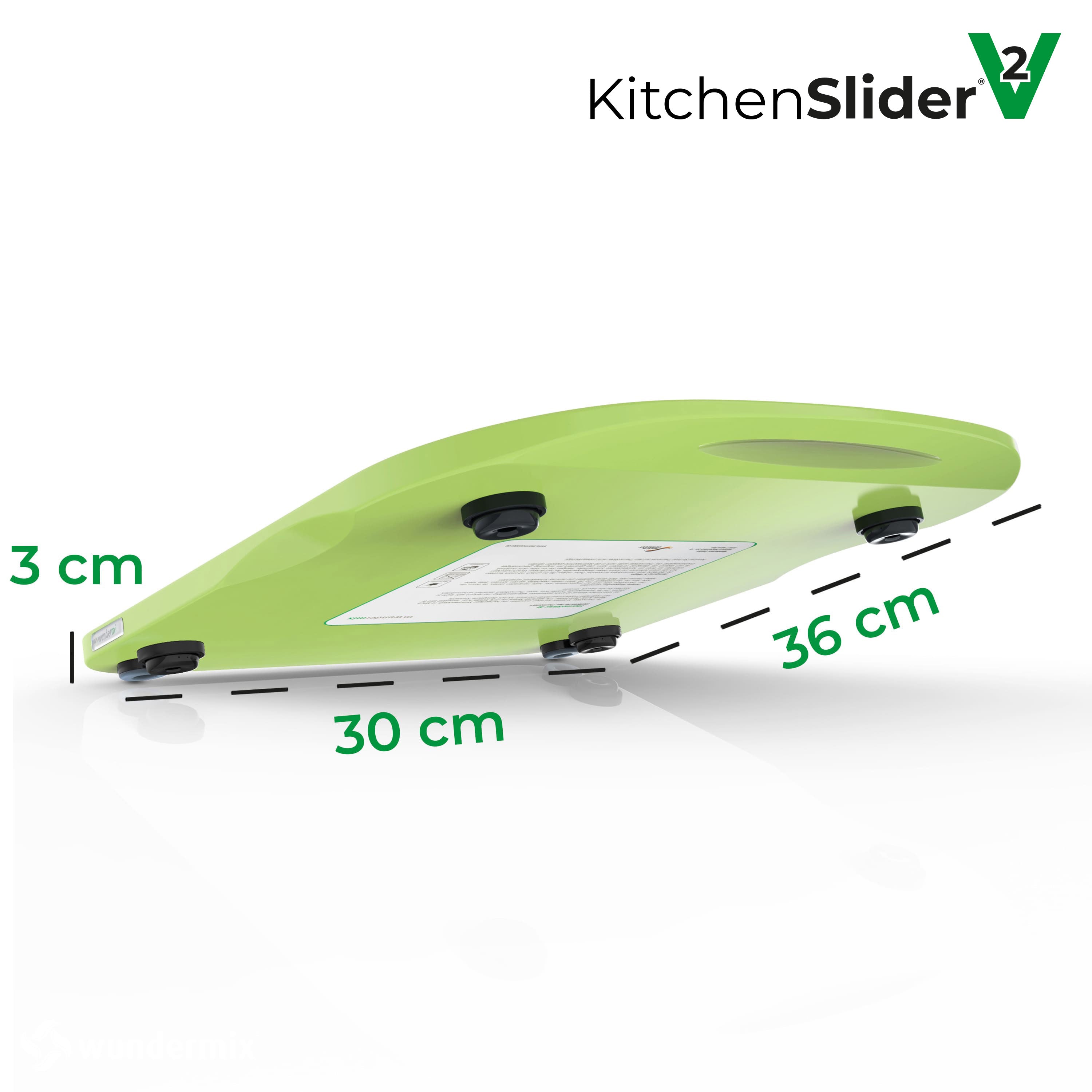 KitchenSlider® M | V2 Plus | Vert clair | Planche coulissante premium pour Thermomix TM6, TM5