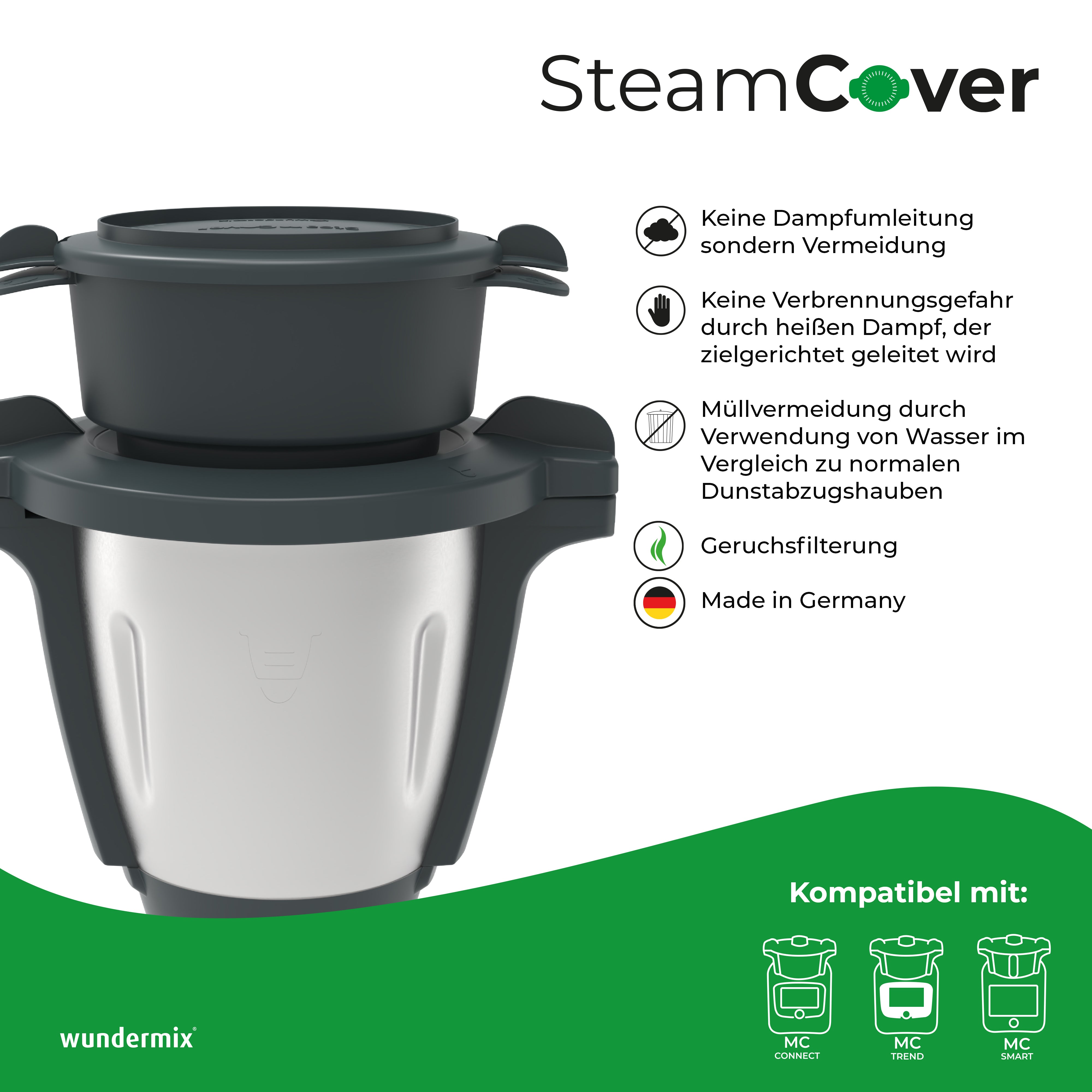 SteamCover® | Steam and odor filter for the Monsieur Cuisine Smart, Trend & Connect