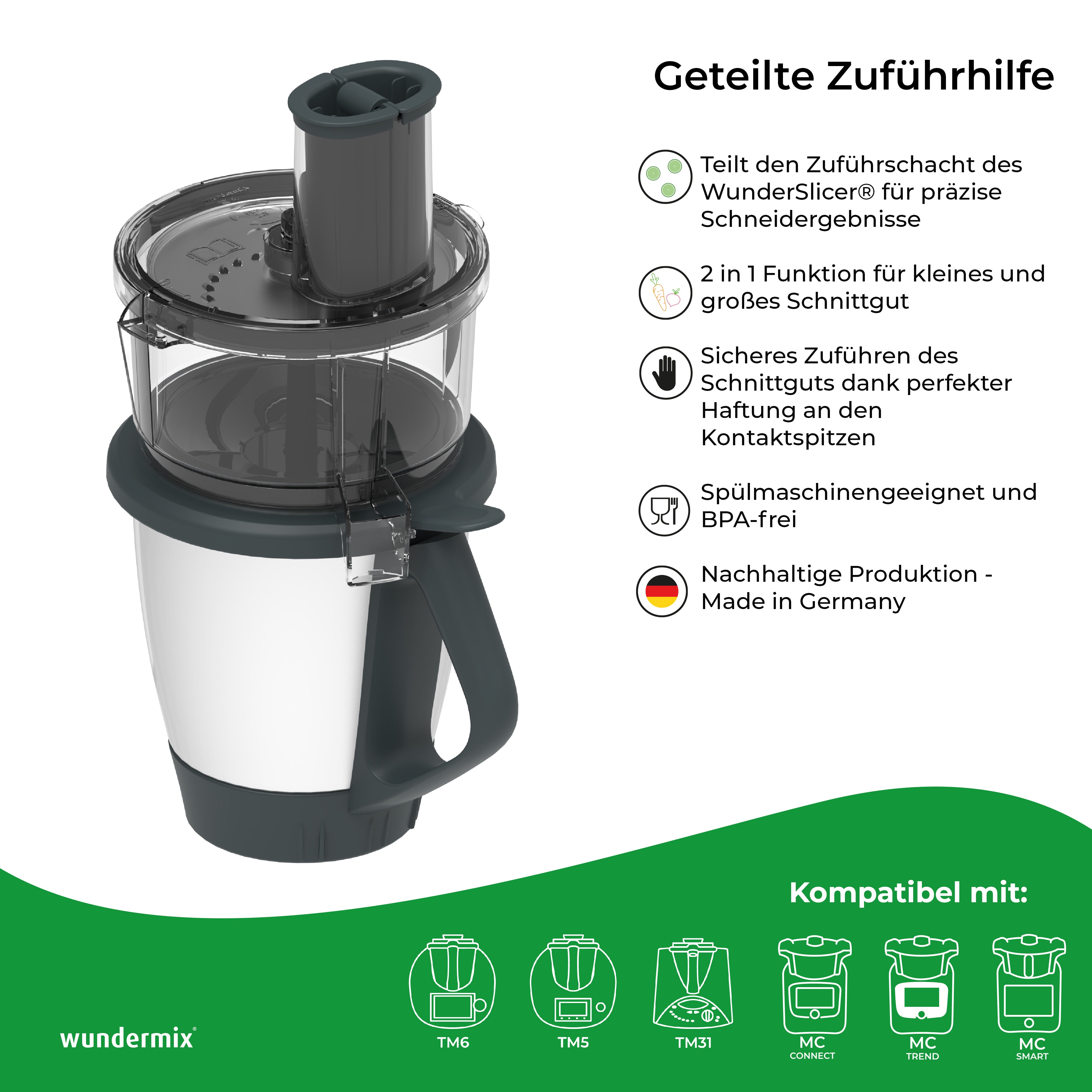 Split feeder for WunderSlicer | Thermomix & Monsieur Cuisine