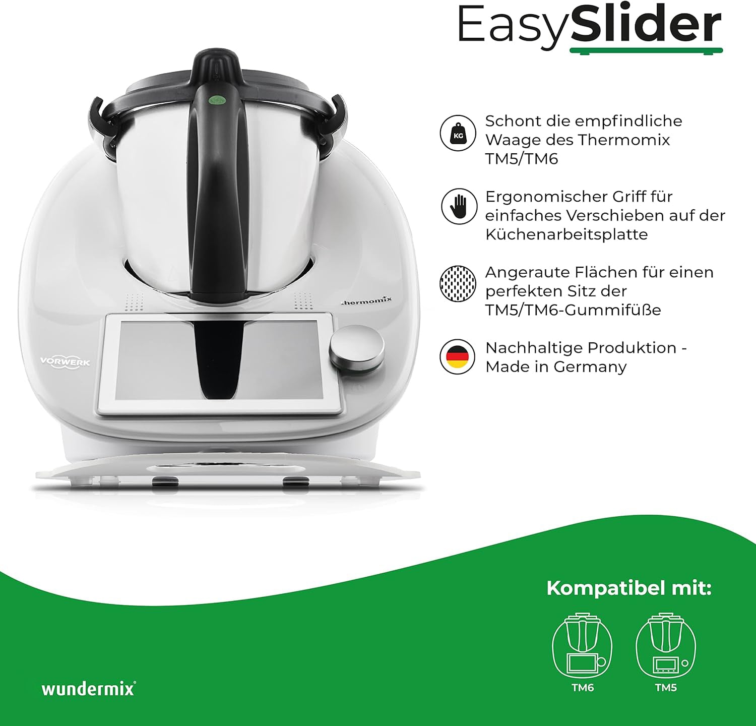 EasySlider® | Gleitbrett aus Acrylglas für Thermomix TM6, TM5