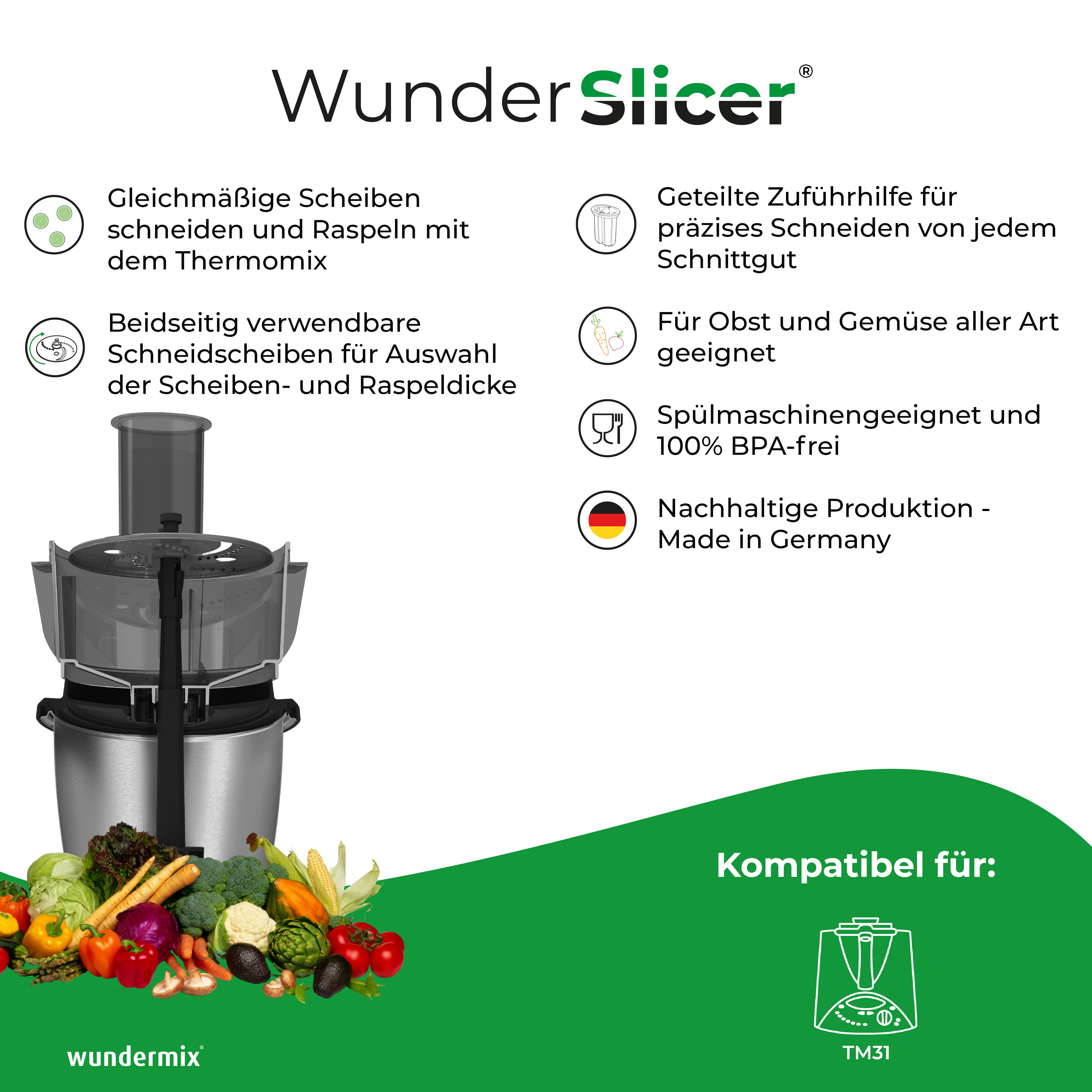 WunderSlicer® V1 | Gemüseschneider für Thermomix TM31