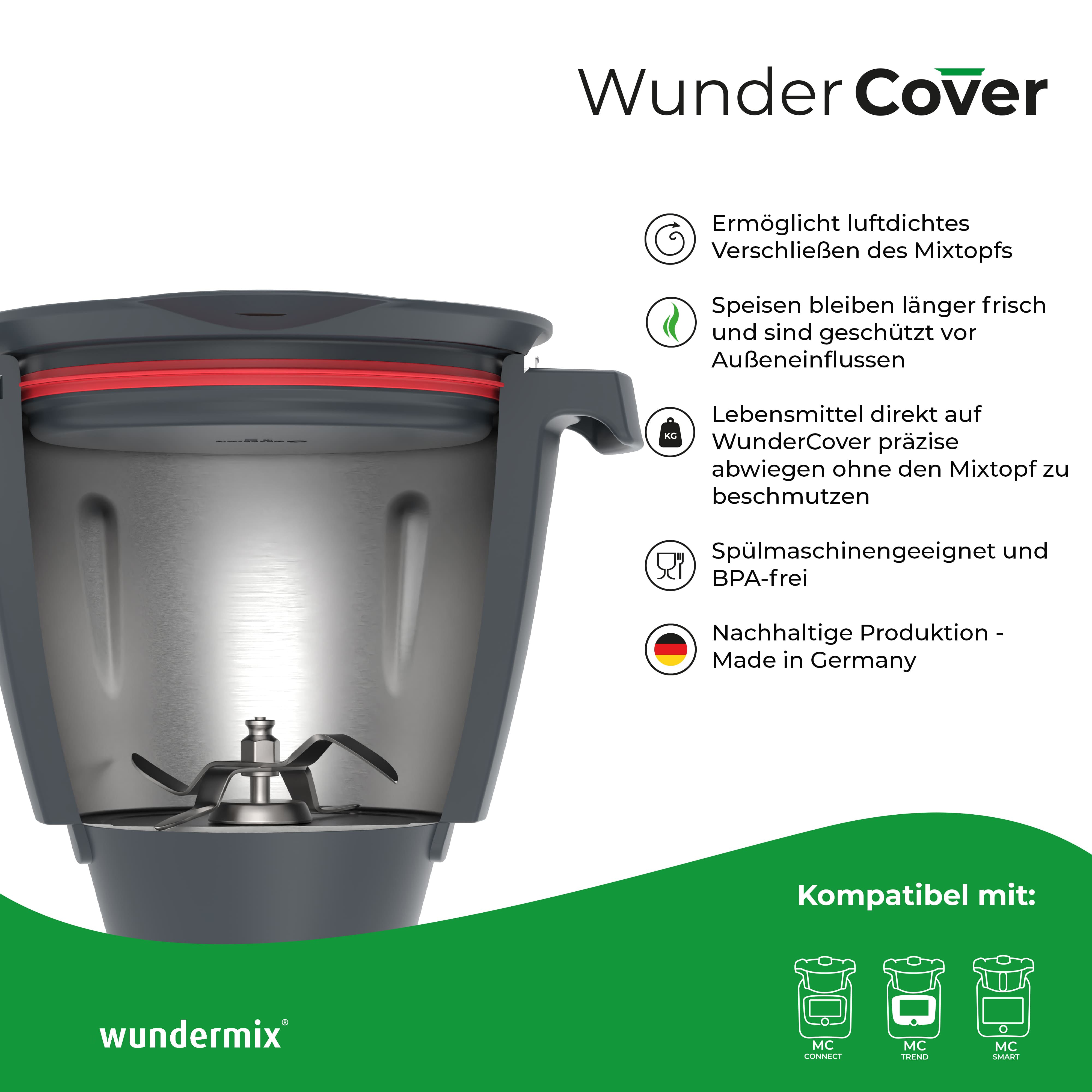 WunderCover® | Couvercle de conservation avec fonction pesée pour Monsieur Cuisine Smart, Trend et Connect