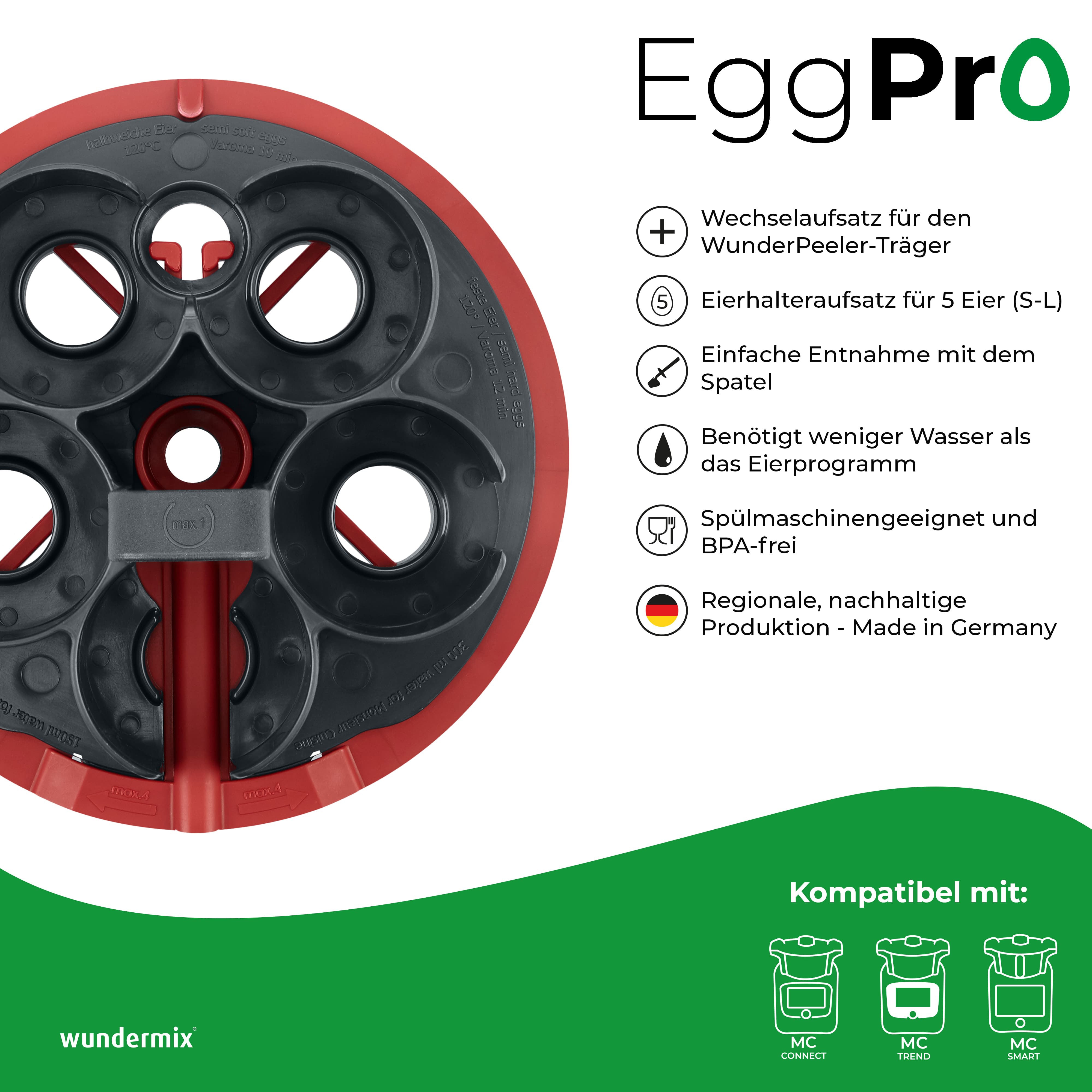 EggPro | Support pour oeufs, y compris support pour Monsieur Cuisine Smart, Trend, Connect