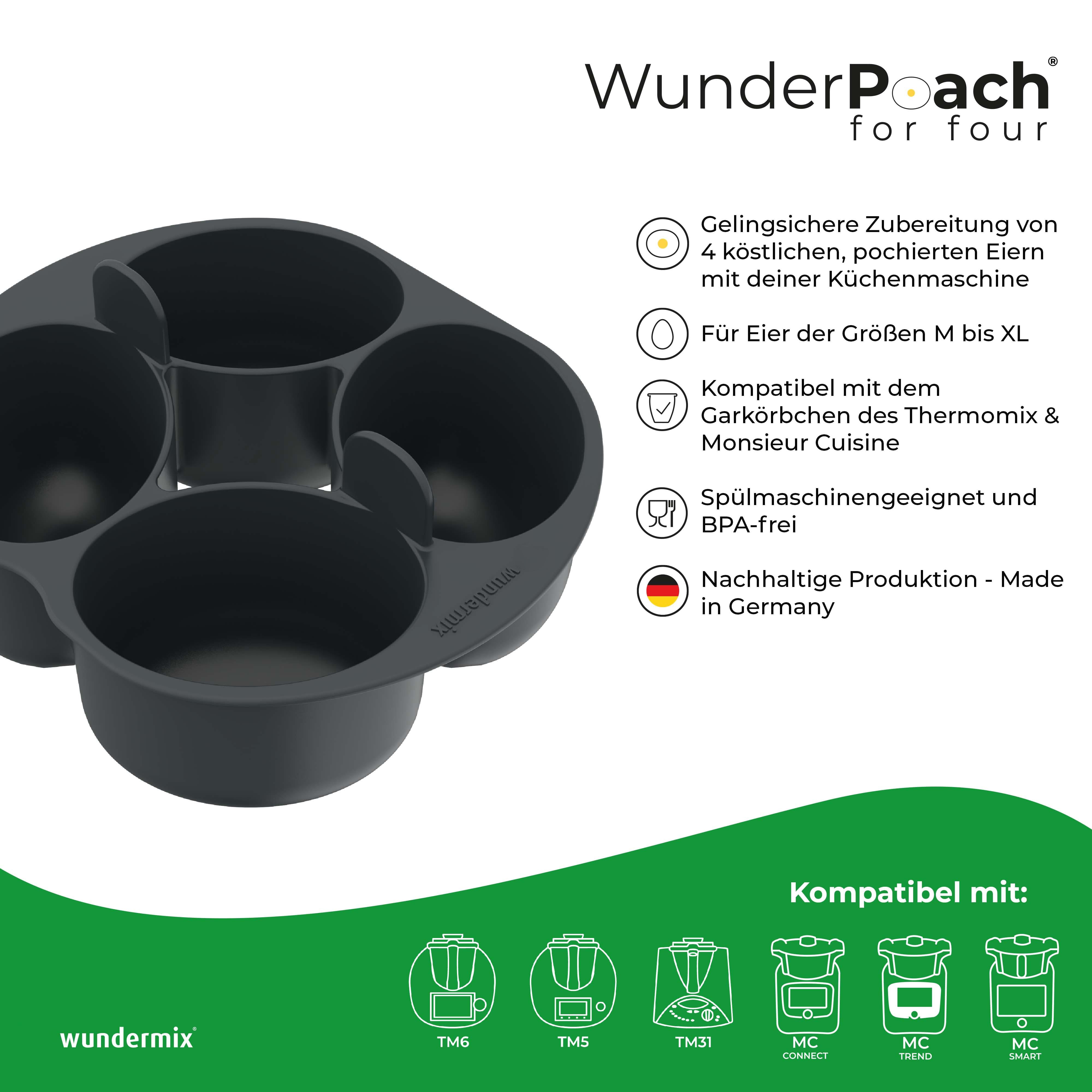 WunderPoach® para cuatro | Inserto para escalfar Thermomix & Monsieur Cuisine