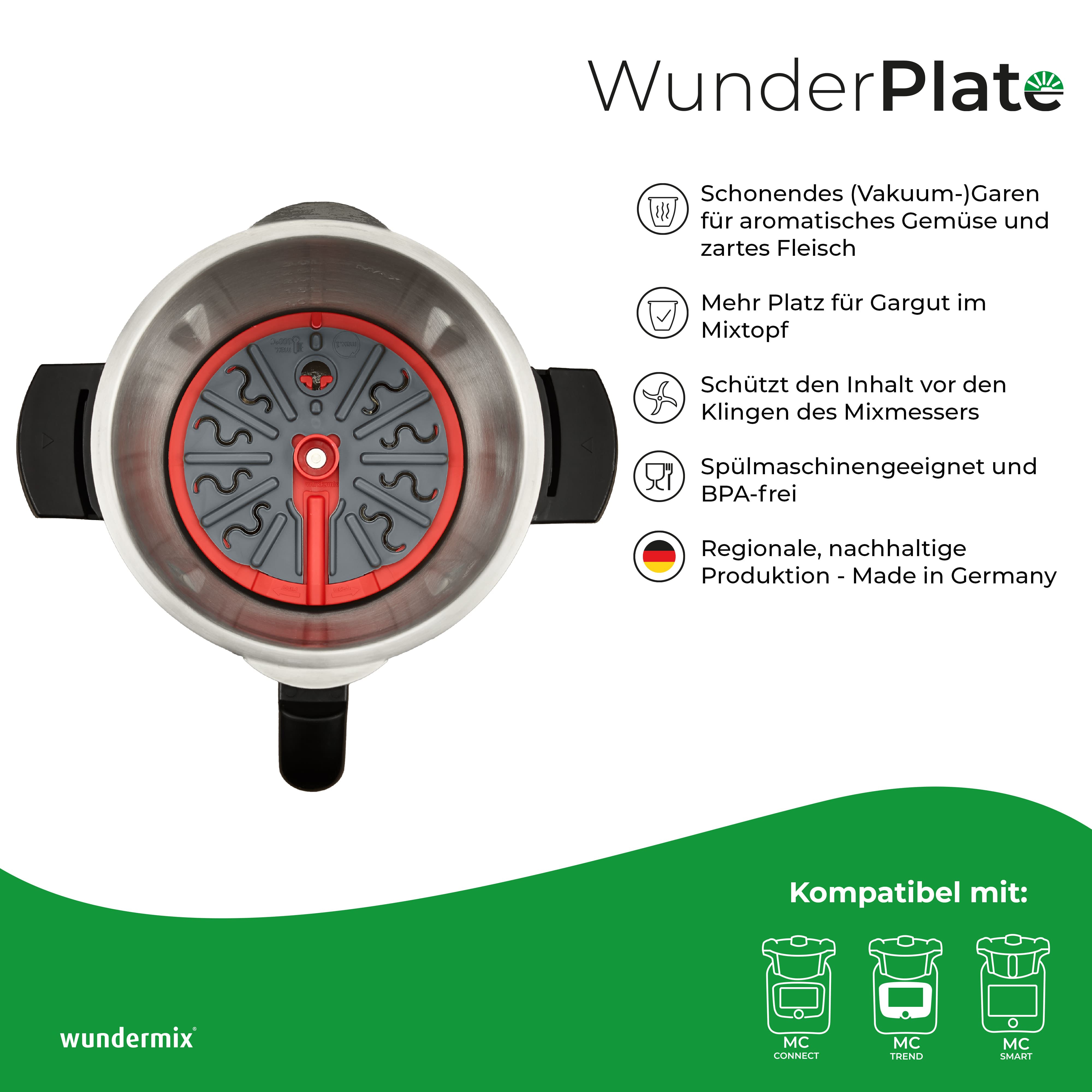 WunderPlate® (mit Träger) | Messerabdeckung für WunderPeeler Monsieur Cuisine