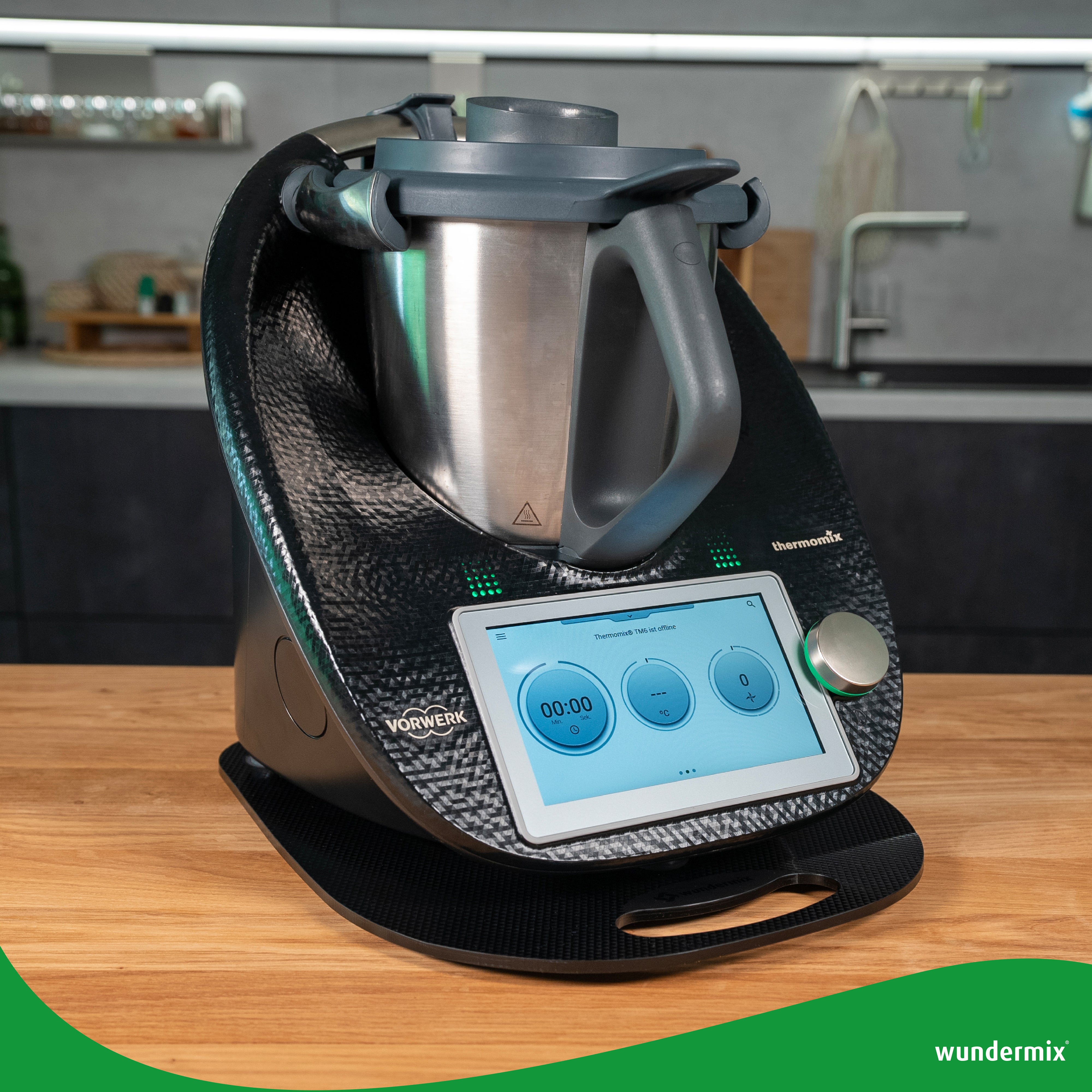 EasySlider® | Diamond black special edition | Sliding board made of acrylic glass for Thermomix TM6, TM5