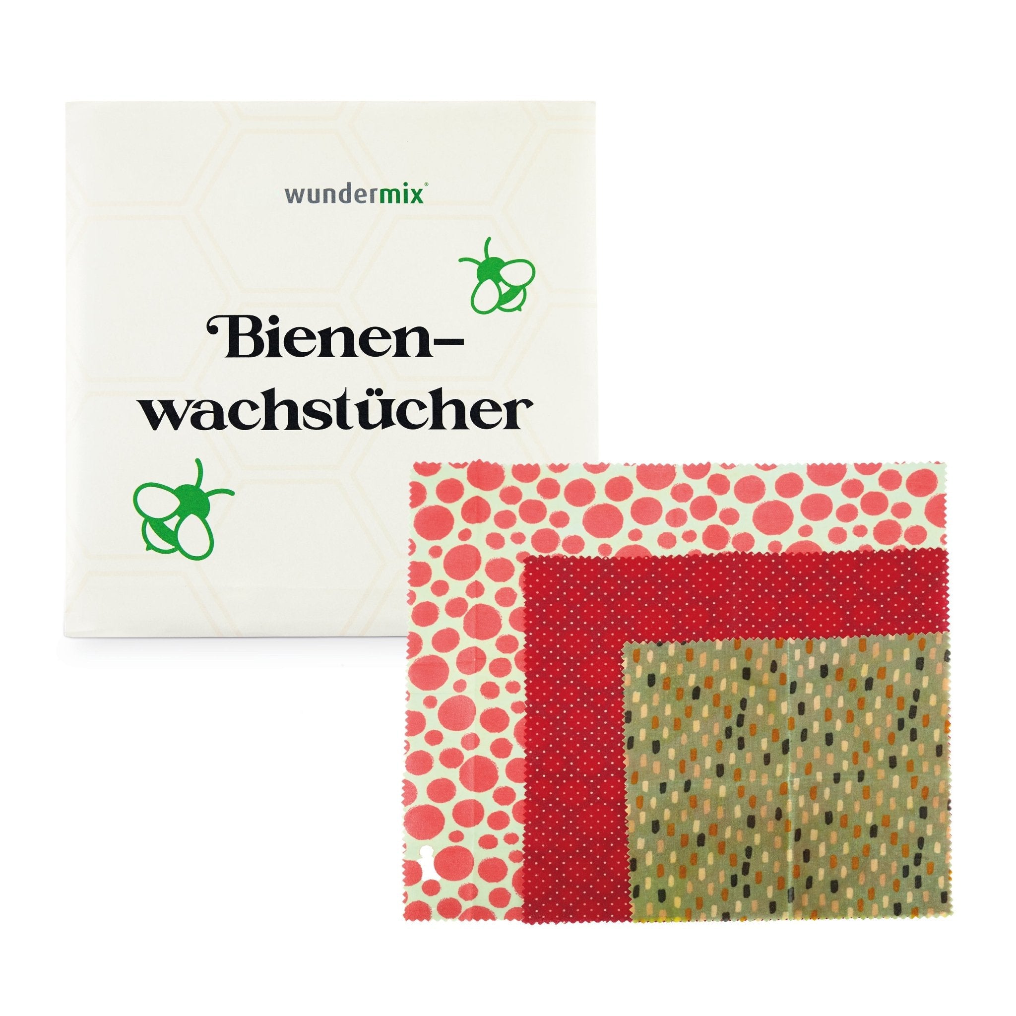 Lingettes en cire d'abeille Wundermix, lot de 3 | taille S/M/L "Harmony