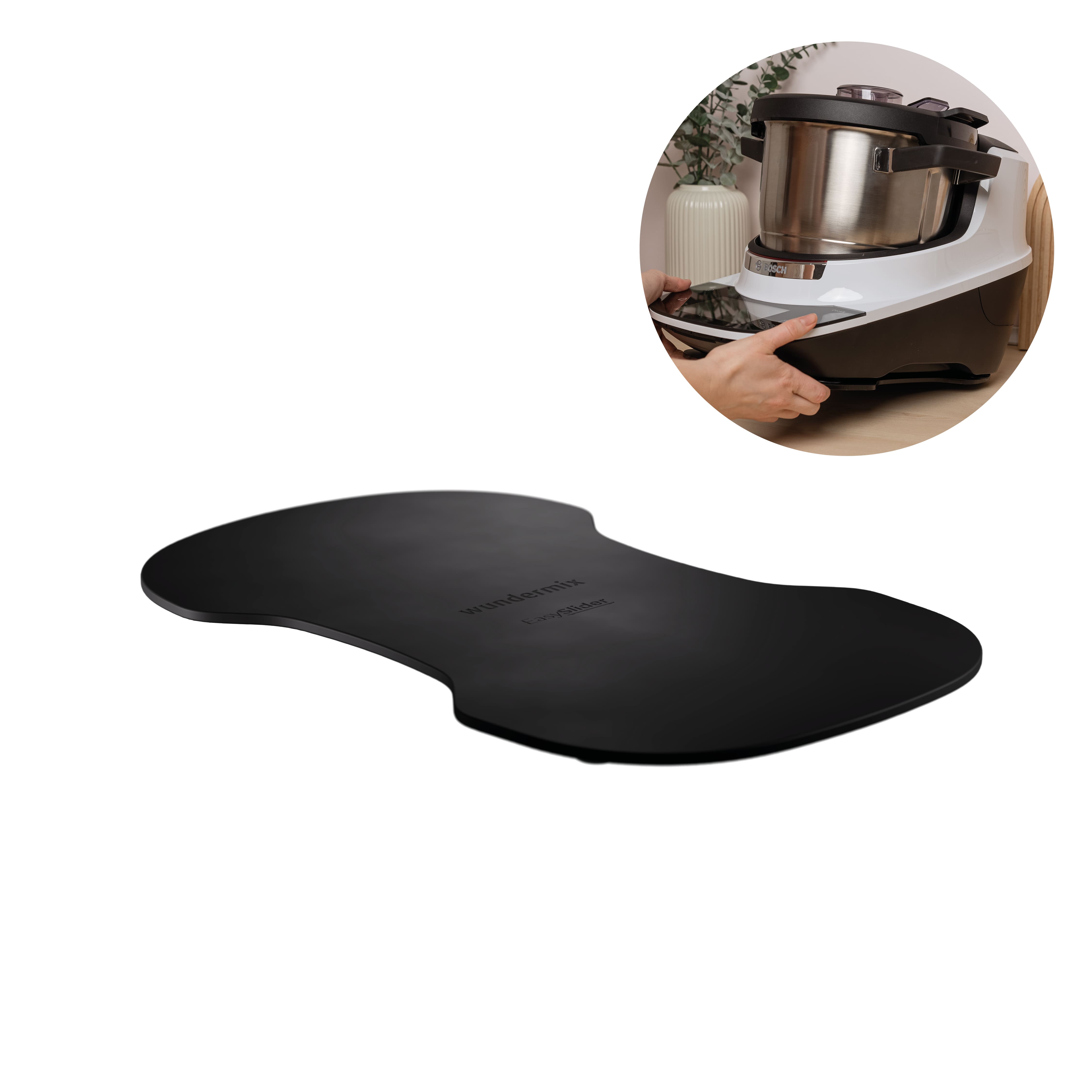 EasySlider® | Noir mat | Slider en verre acrylique pour Bosch Cookit