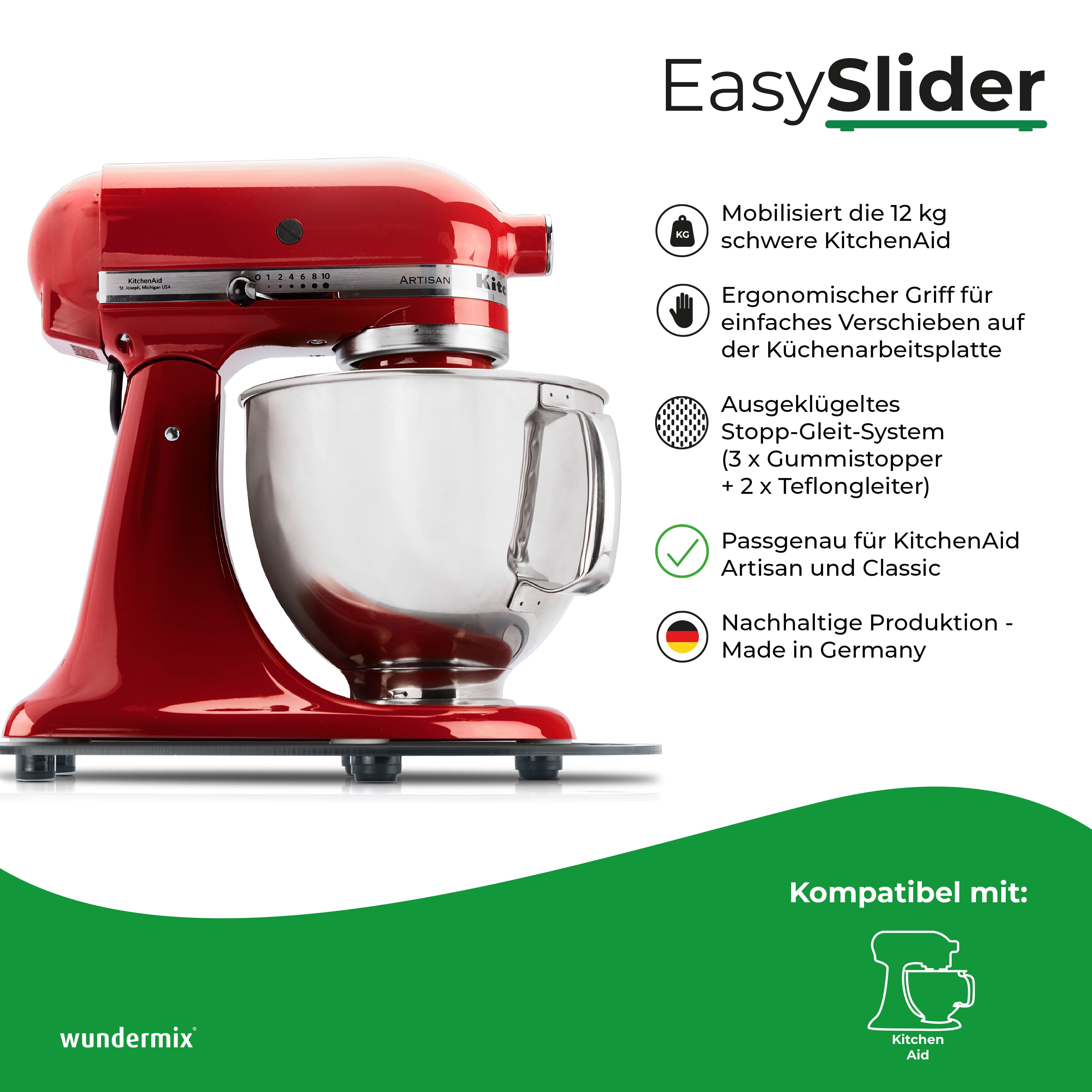 EasySlider® | Sliding board made of acrylic glass for KitchenAid