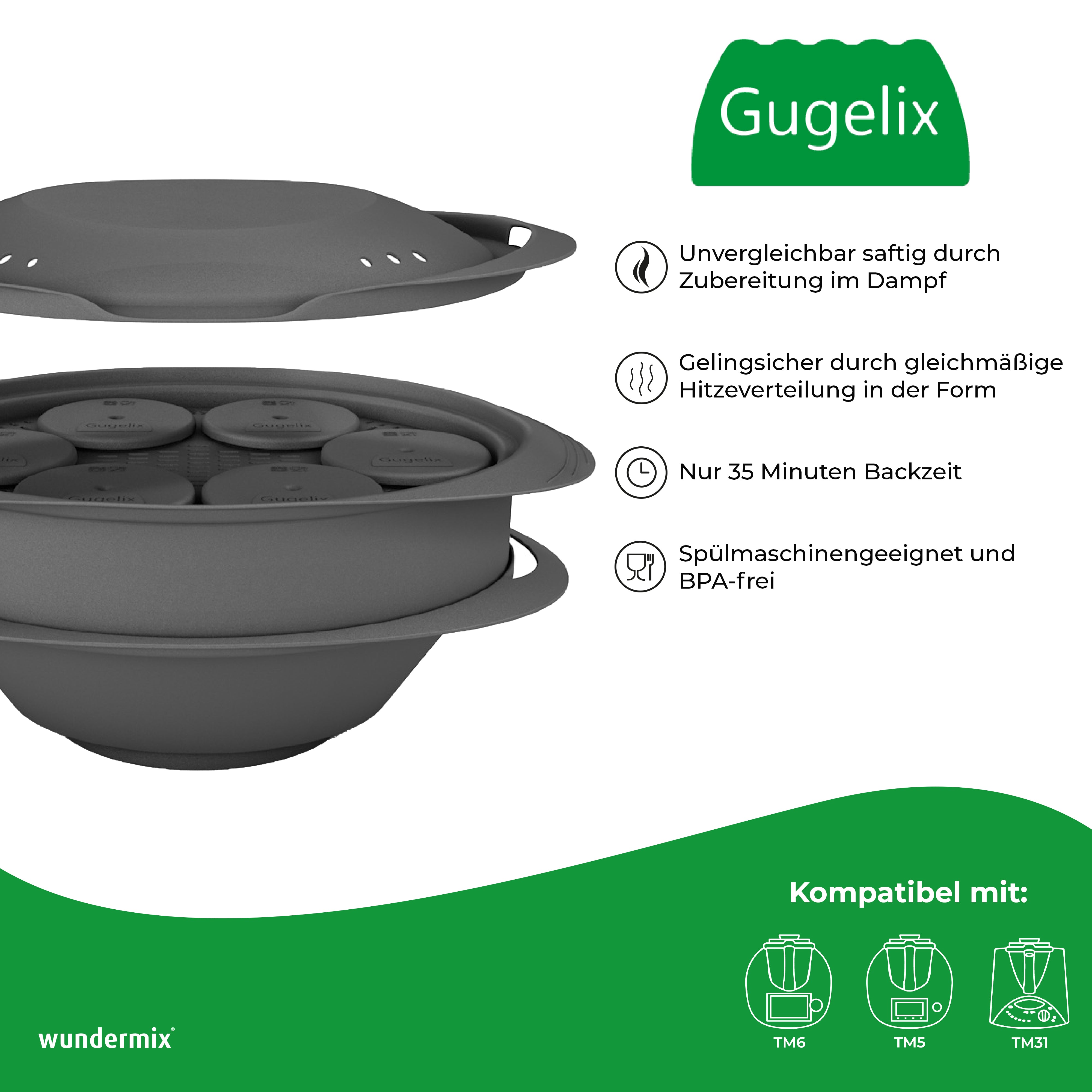 GugelixMini Bundt pan para Varoma para TM6, TM5, TM31