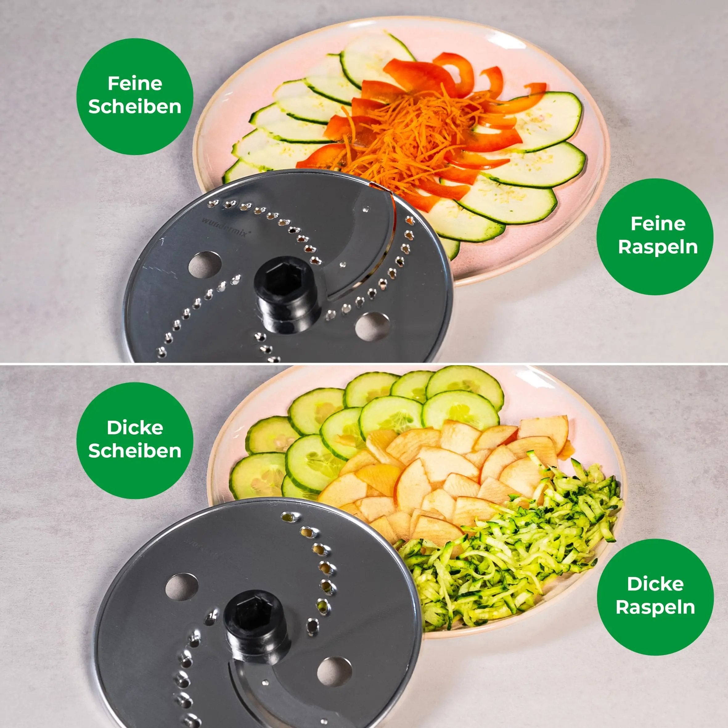 WunderSlicer® V2 | Vegetable cutter for Thermomix TM6, TM5 + FREE Parmesan slice