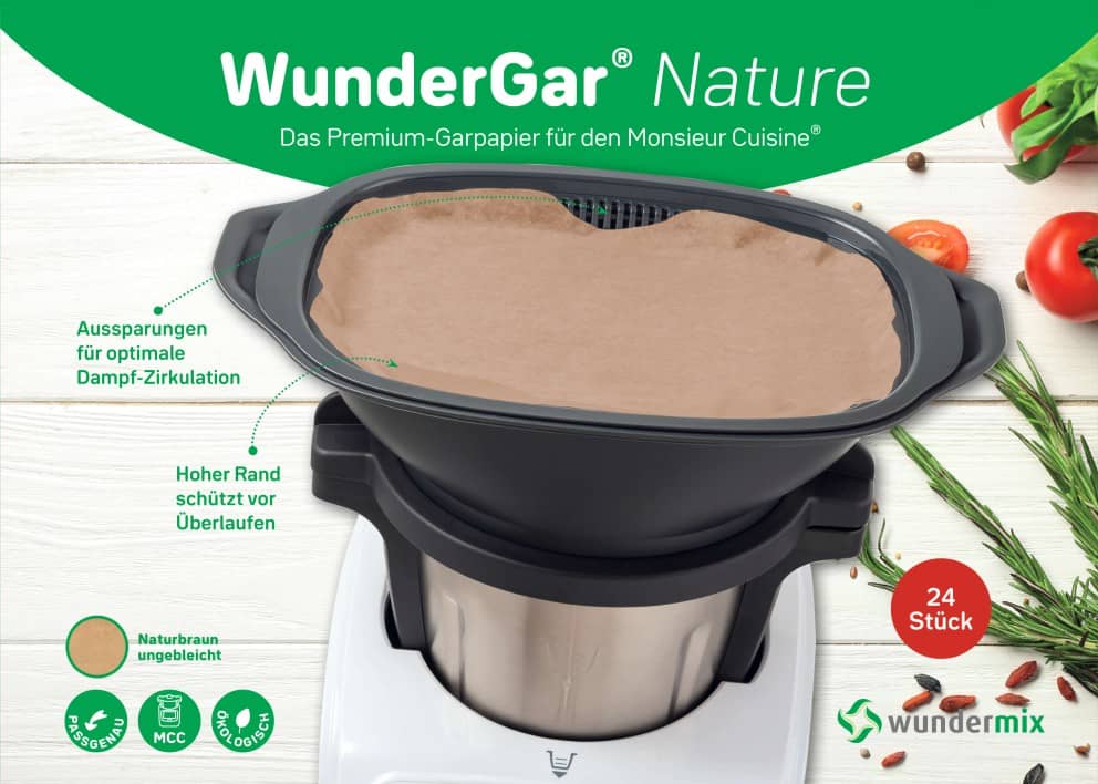 WunderGar® | Papel de cocina al vapor para Monsieur Cuisine smart, trend, connect, éditon plus