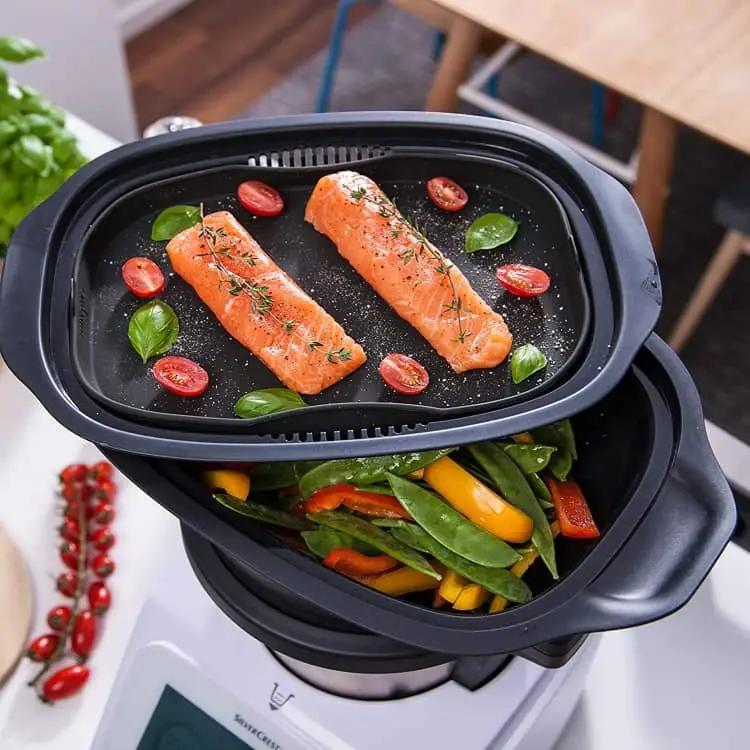 Lot de 2 plats vapeur pour Monsieur Cuisine