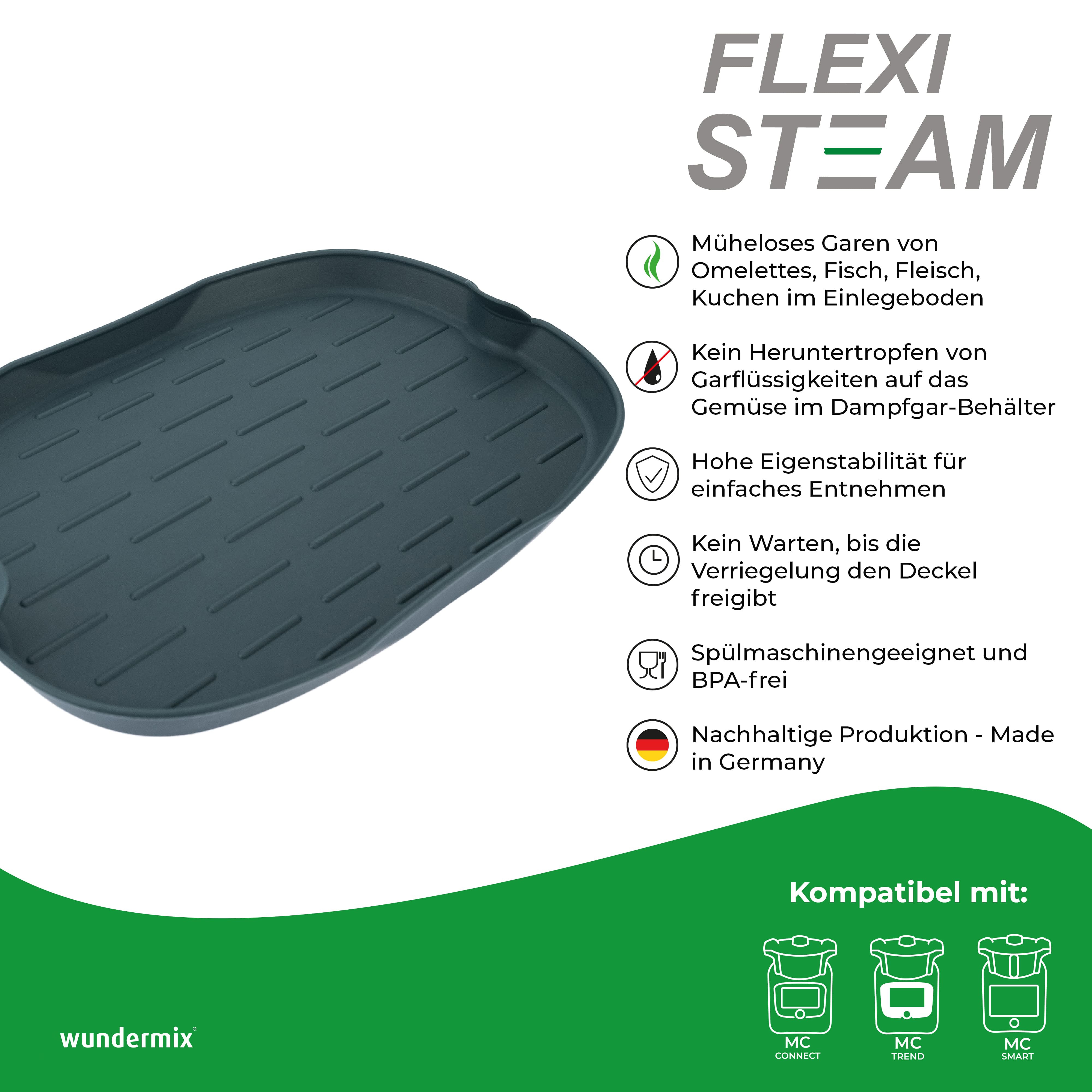 FlexiSteam | Silicone casserole dish for steam cooking attachment for Monsieur Cuisine Connect