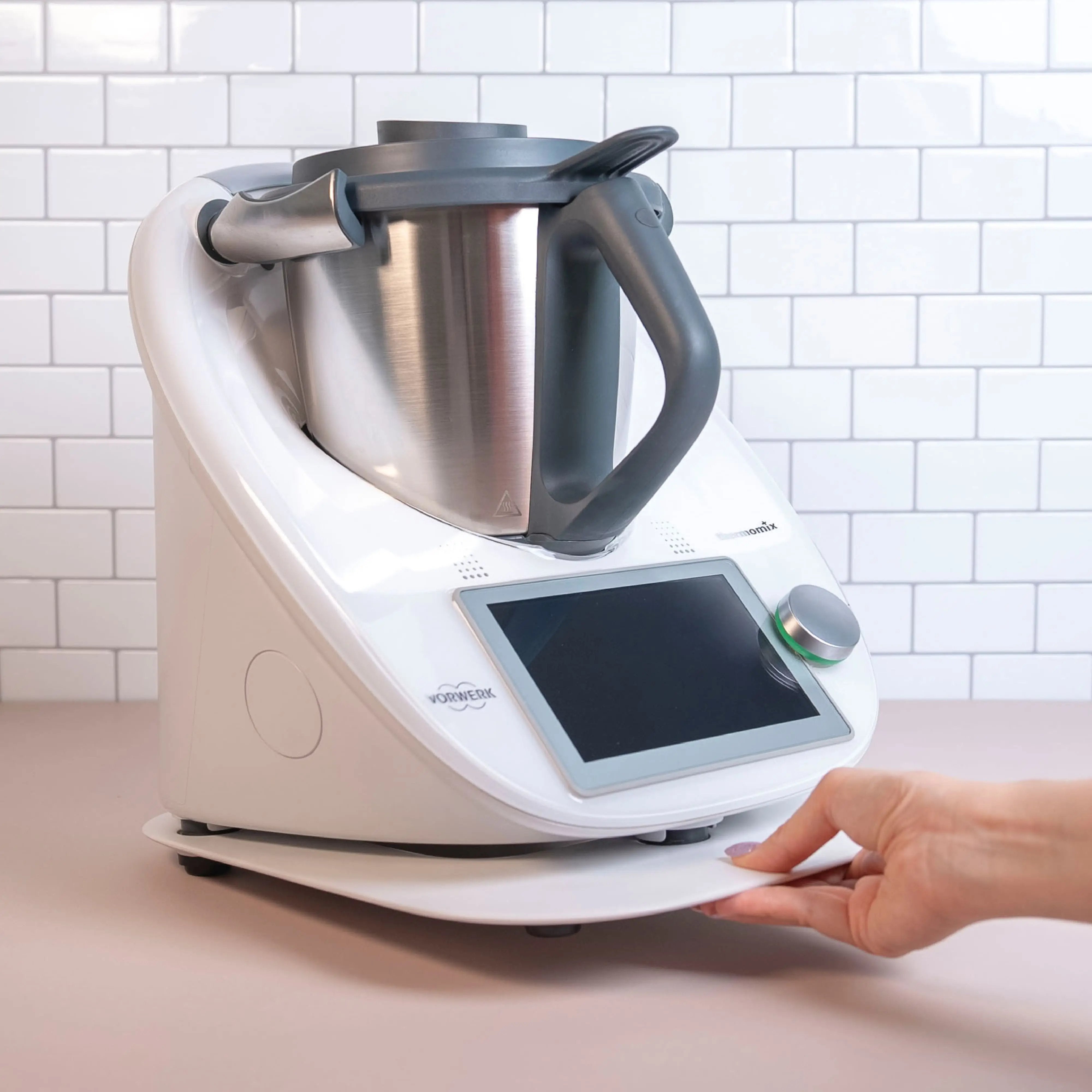 [B-Ware] KitchenSlider® M | V3 | Alpine White | Premium-Gleitbrett für Thermomix TM6, TM5