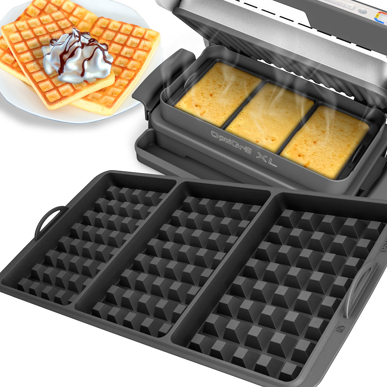 ZauberFry - Waffle insert for OptiGrill XL